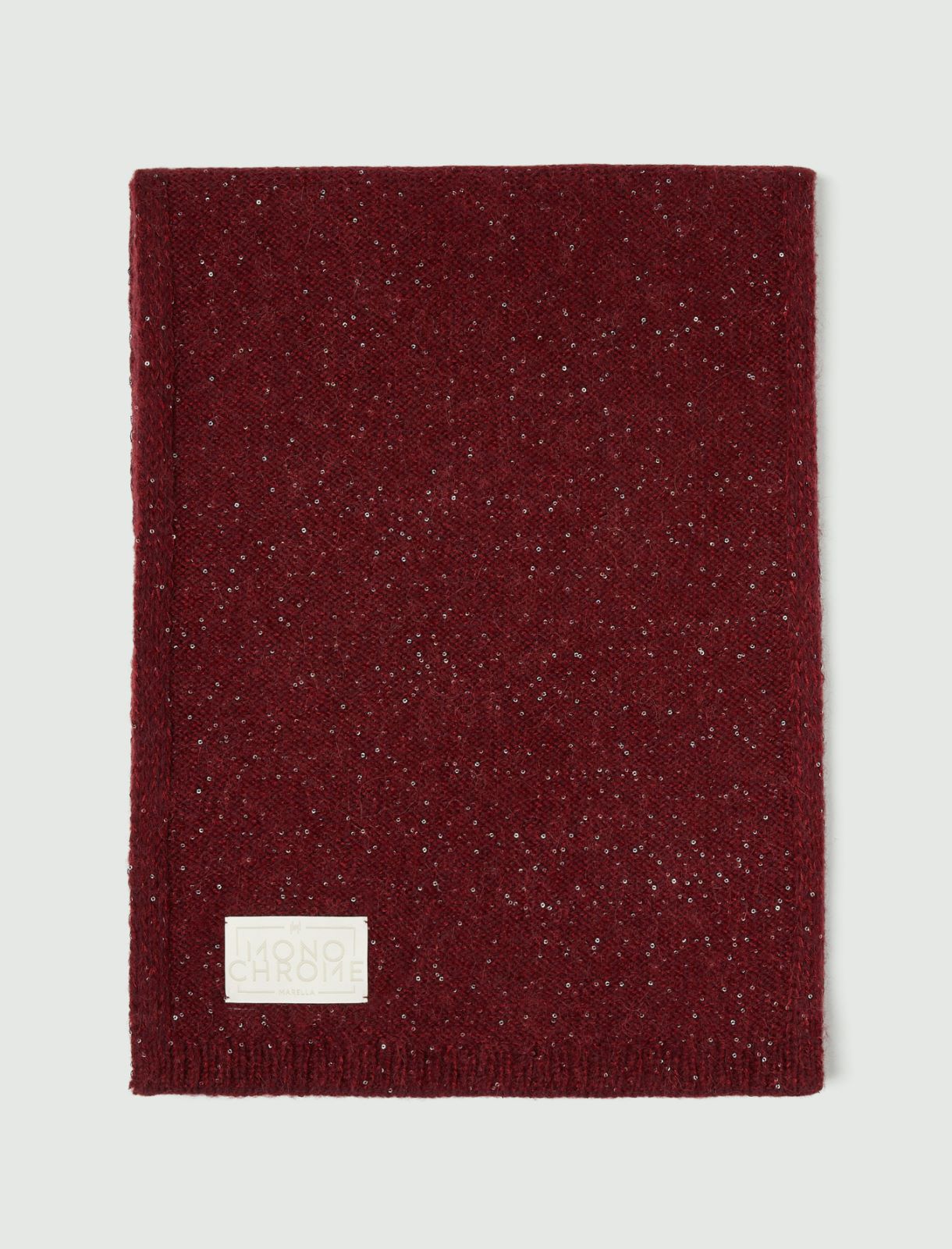 Sequinned cashmere-blend scarf - BORDEAUX - Marella