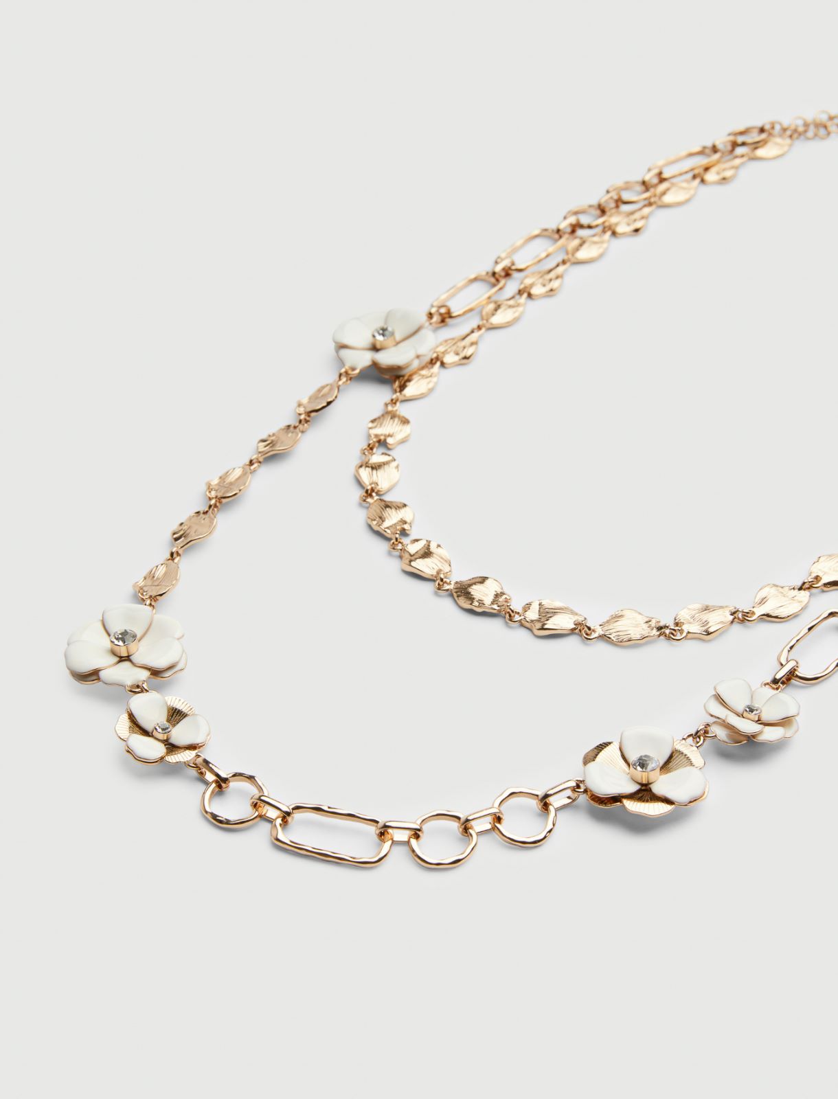 Enamel-flower necklace - WHITE - Marella - 2