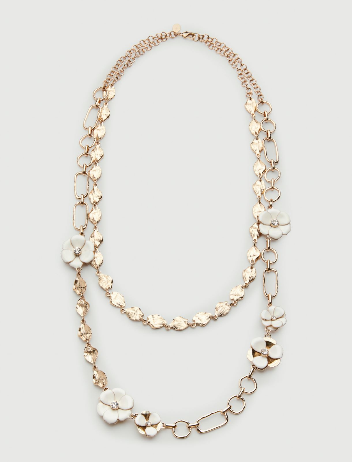 Enamel-flower necklace - WHITE - Marella