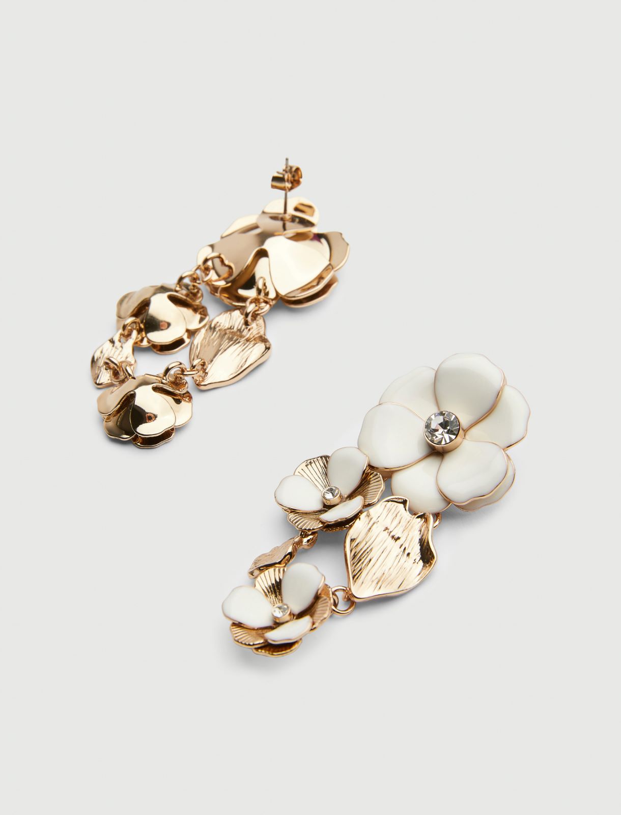 Enamel-flower earrings - WHITE - Marella - 2