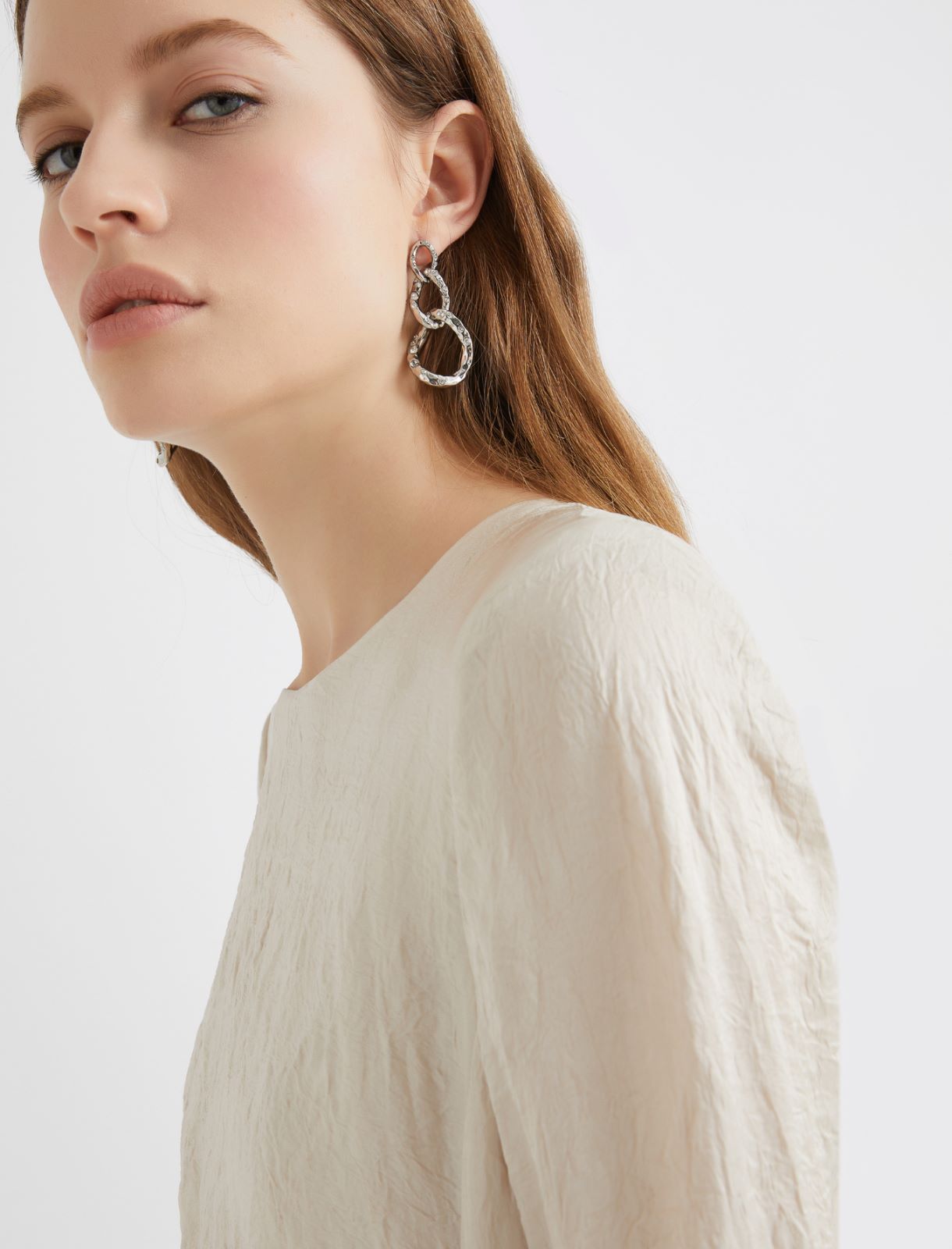Micro-rhinestone drop earrings - Crystal - Marella - 3