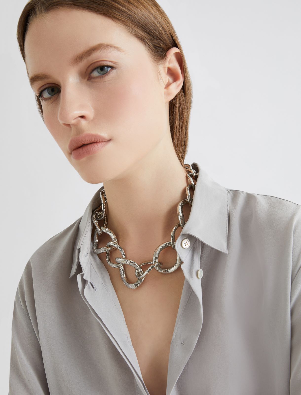 Micro-rhinestone choker necklace - Crystal - Marella - 3