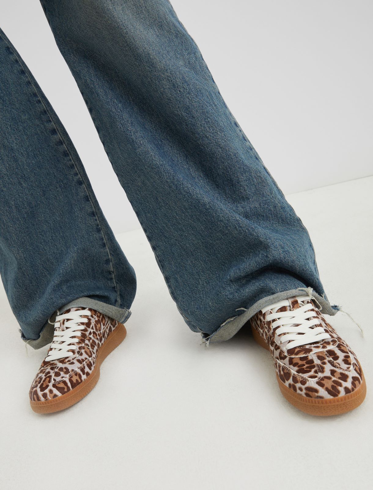 Sneakers en poulain imprimé animalier - MARRON BEIGE - Marella - 5
