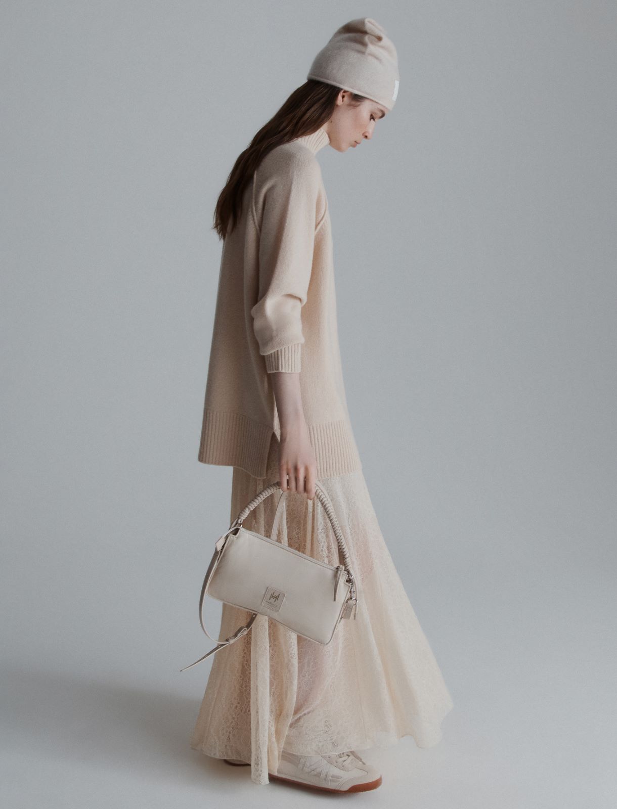 Lace jersey skirt - CREAM - Marella - 2