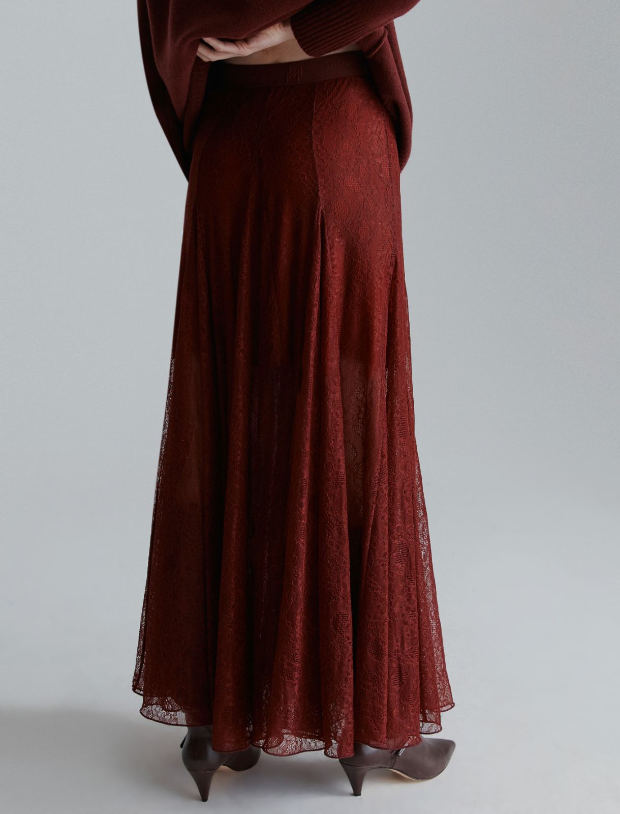 Jupe en dentelle jersey - BORDEAUX - Marella - 3