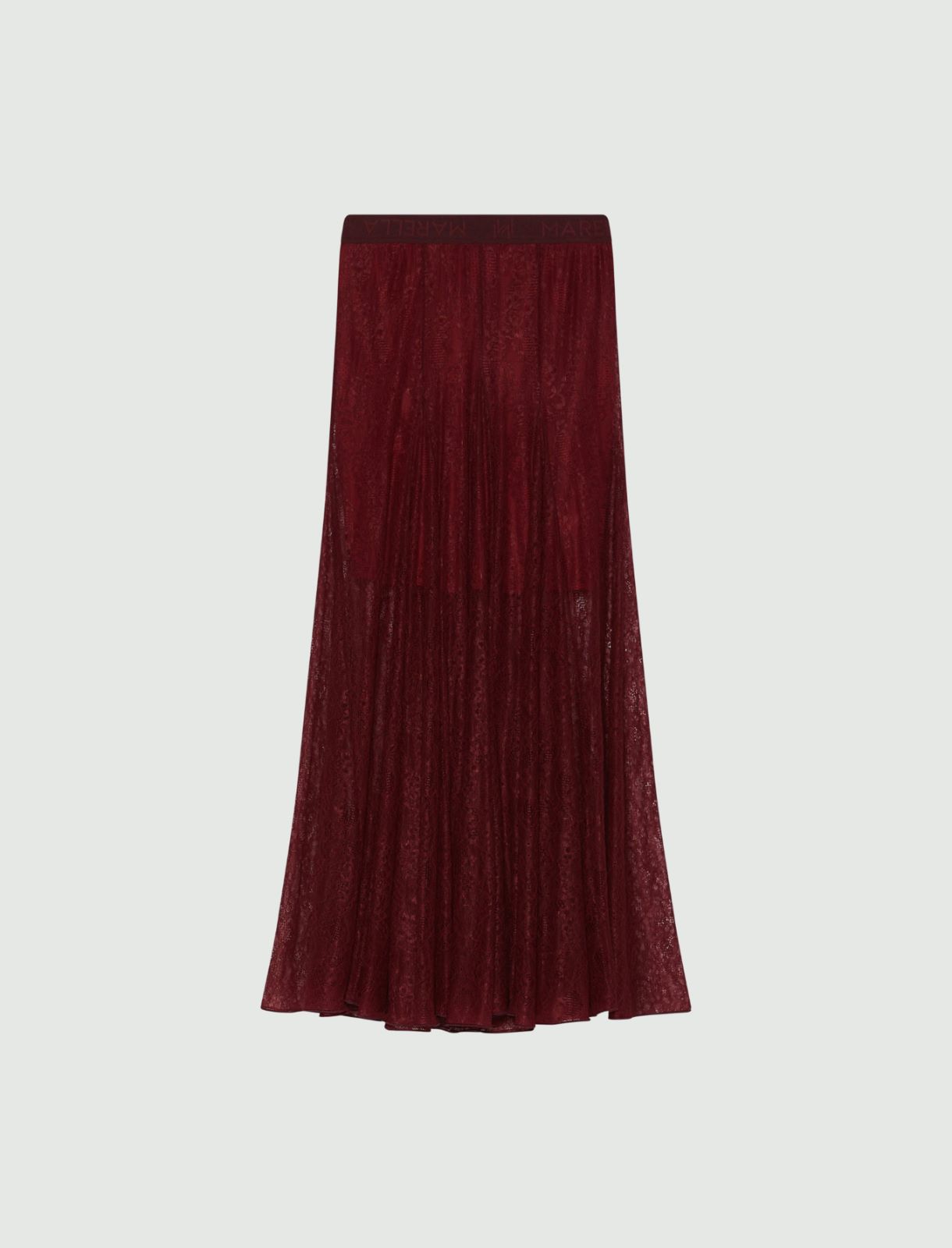 Jupe en dentelle jersey - BORDEAUX - Marella