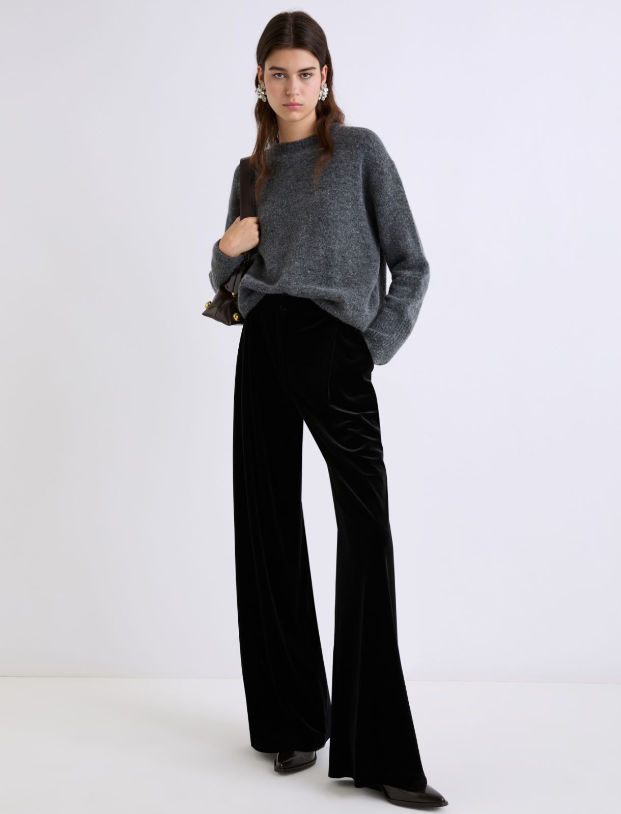 Velvet trousers - BLACK - Marella - 2