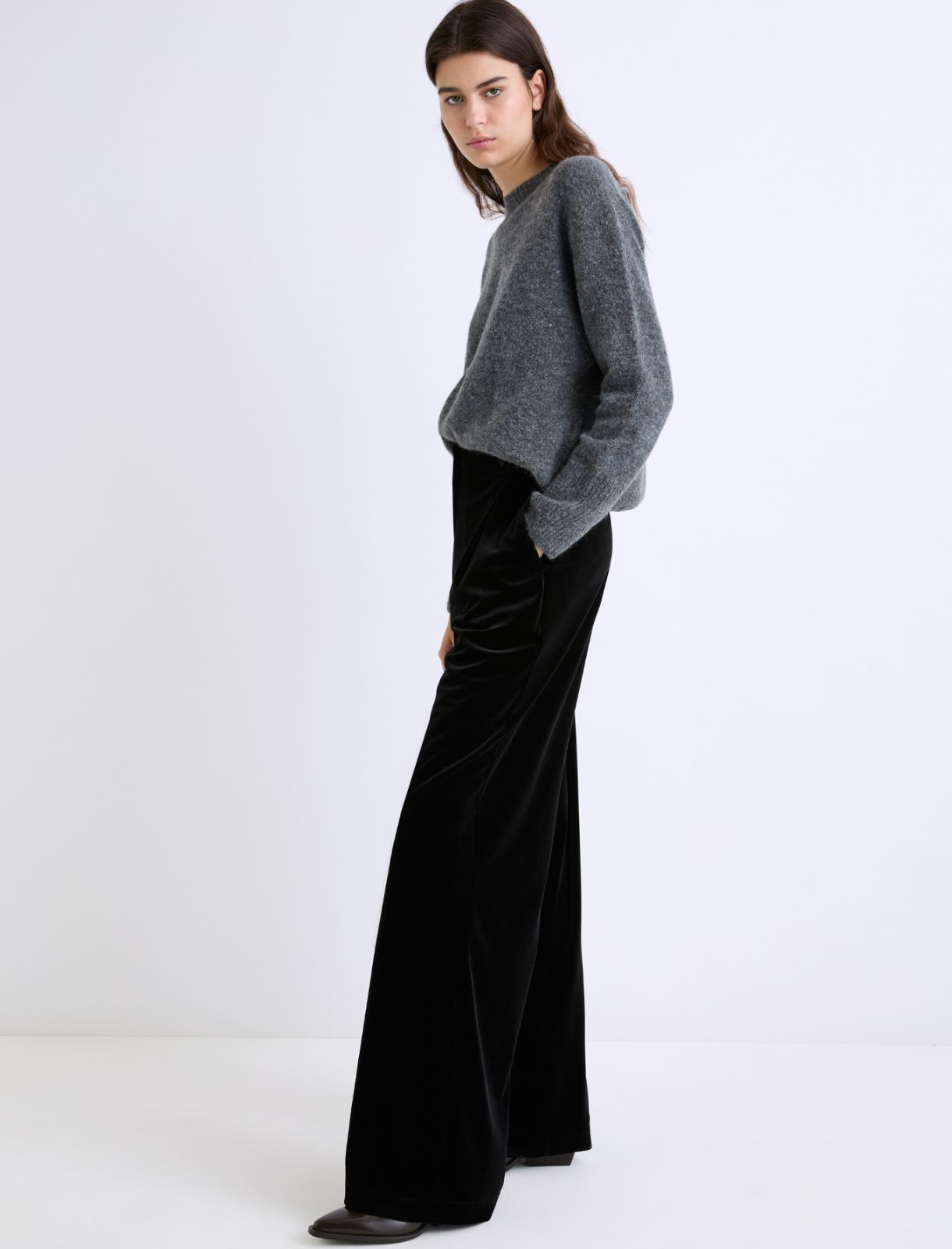 Velvet trousers - BLACK - Marella - 4