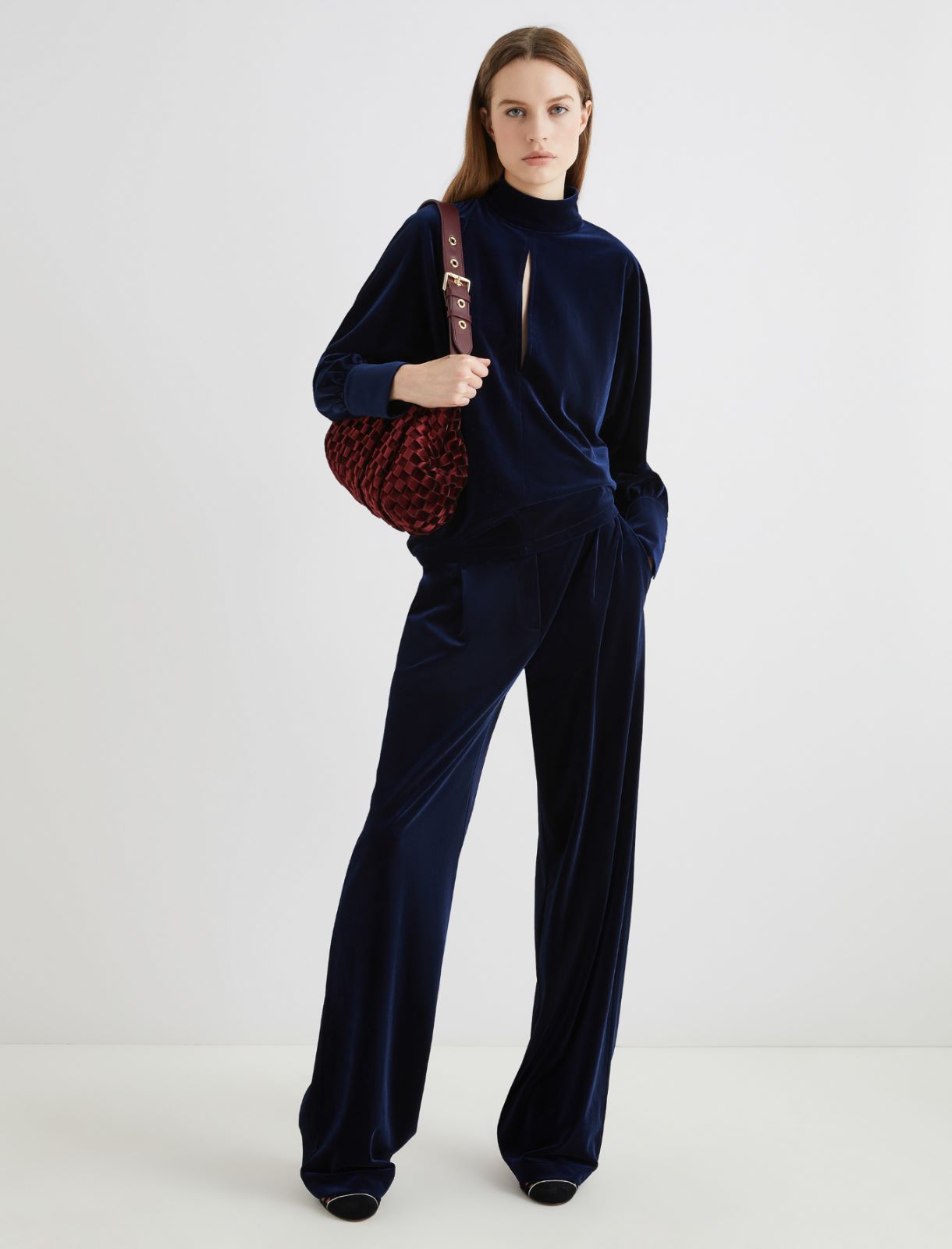 Velvet trousers - MIDNIGHTBLUE - Marella - 2