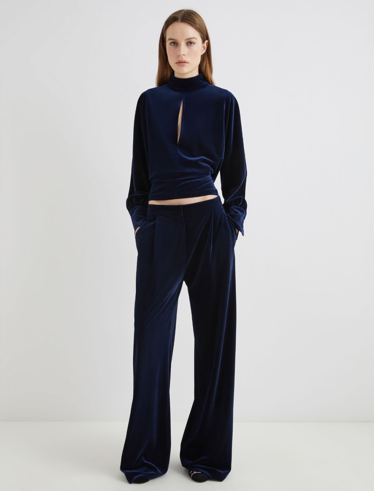 Velvet trousers - MIDNIGHTBLUE - Marella - 4