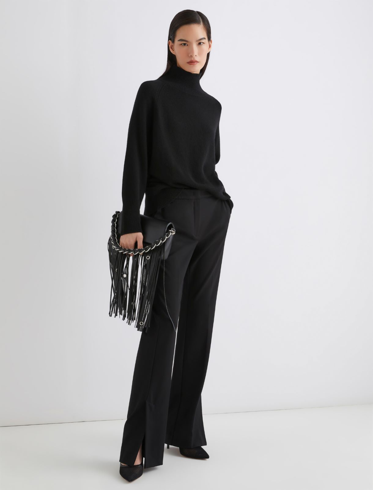 Slim-fit jersey trousers - BLACK - Marella