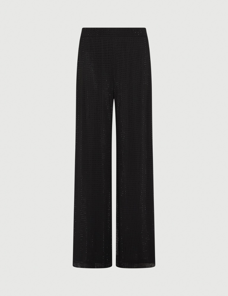 Rhinestone-detail jersey trousers - Marella
