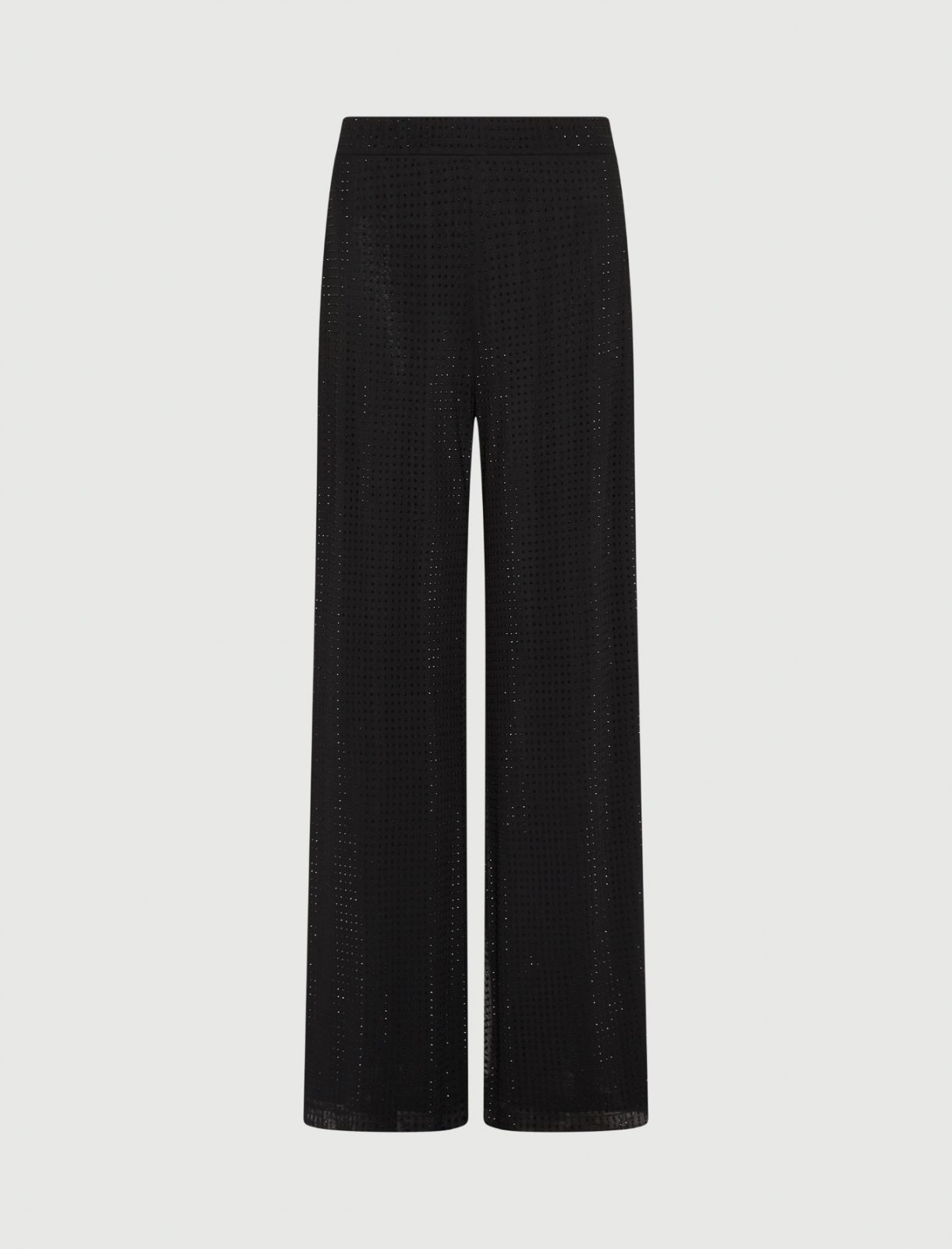 Rhinestone-detail jersey trousers - BLACK - Marella