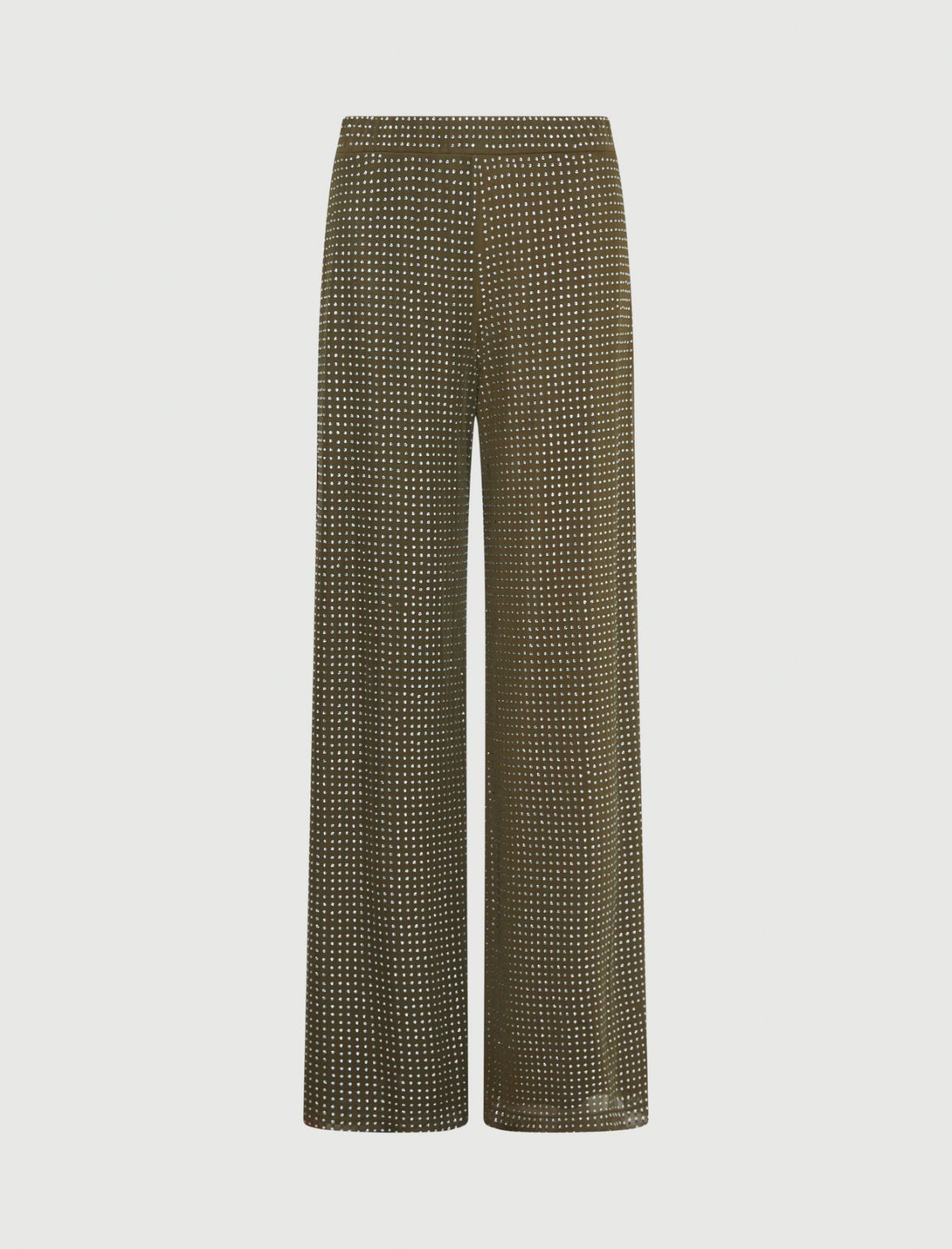 Rhinestone-detail jersey trousers - KAKI - Marella