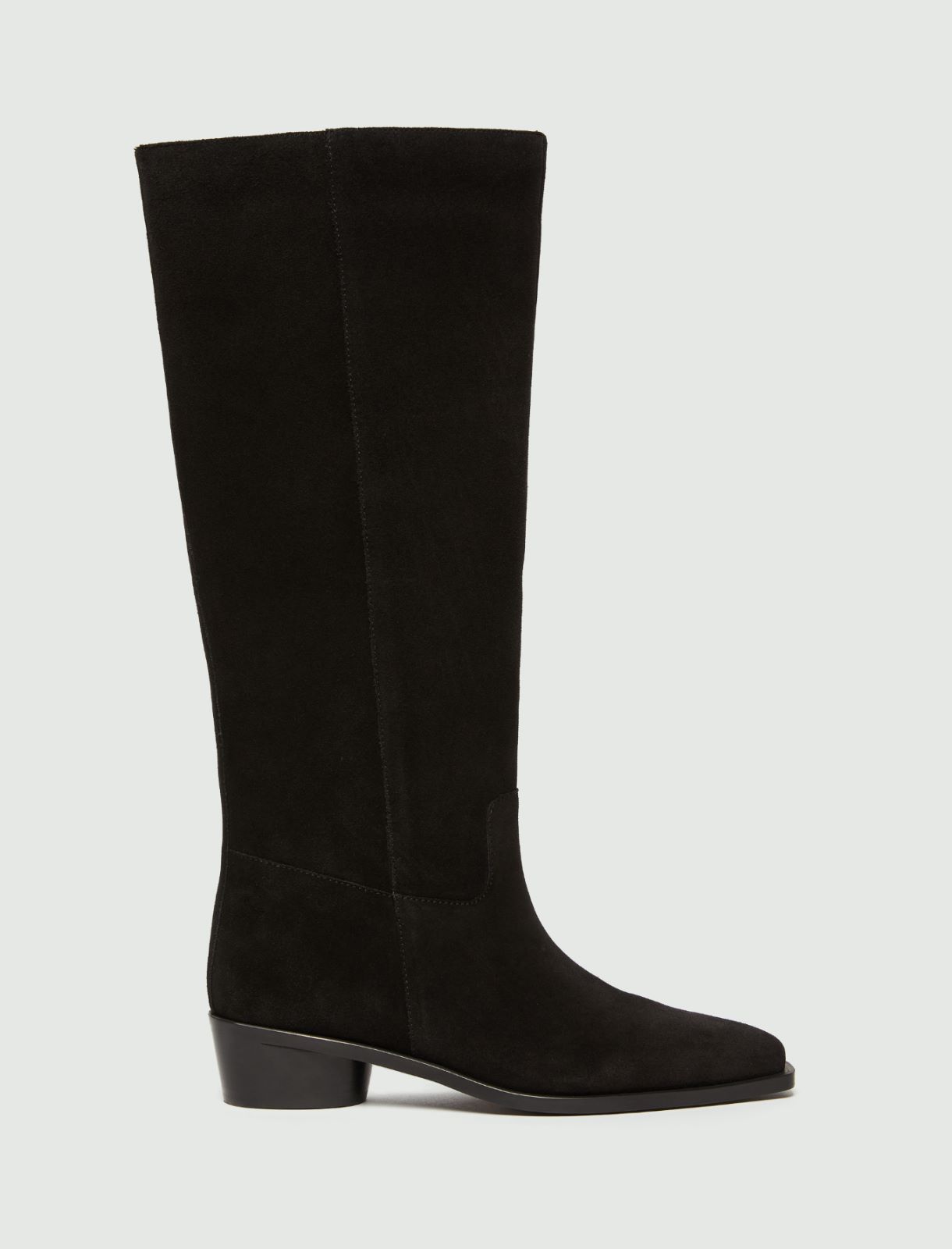 Suede knee-high boots - BLACK - Marella
