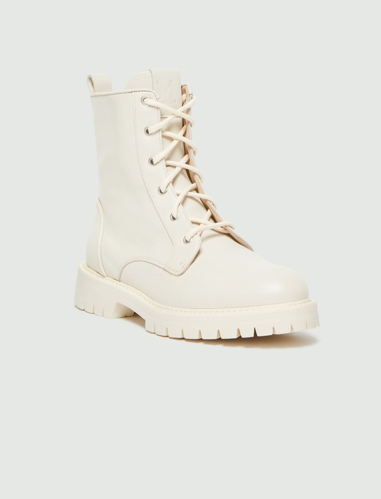 Leather combat boots - MILK - Marella - 2