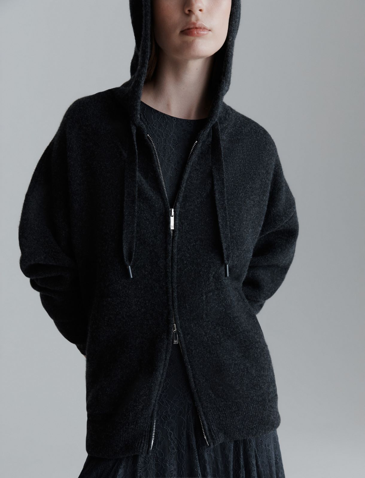 Pure wool knit sweatshirt - DARK GREY - Marella - 5