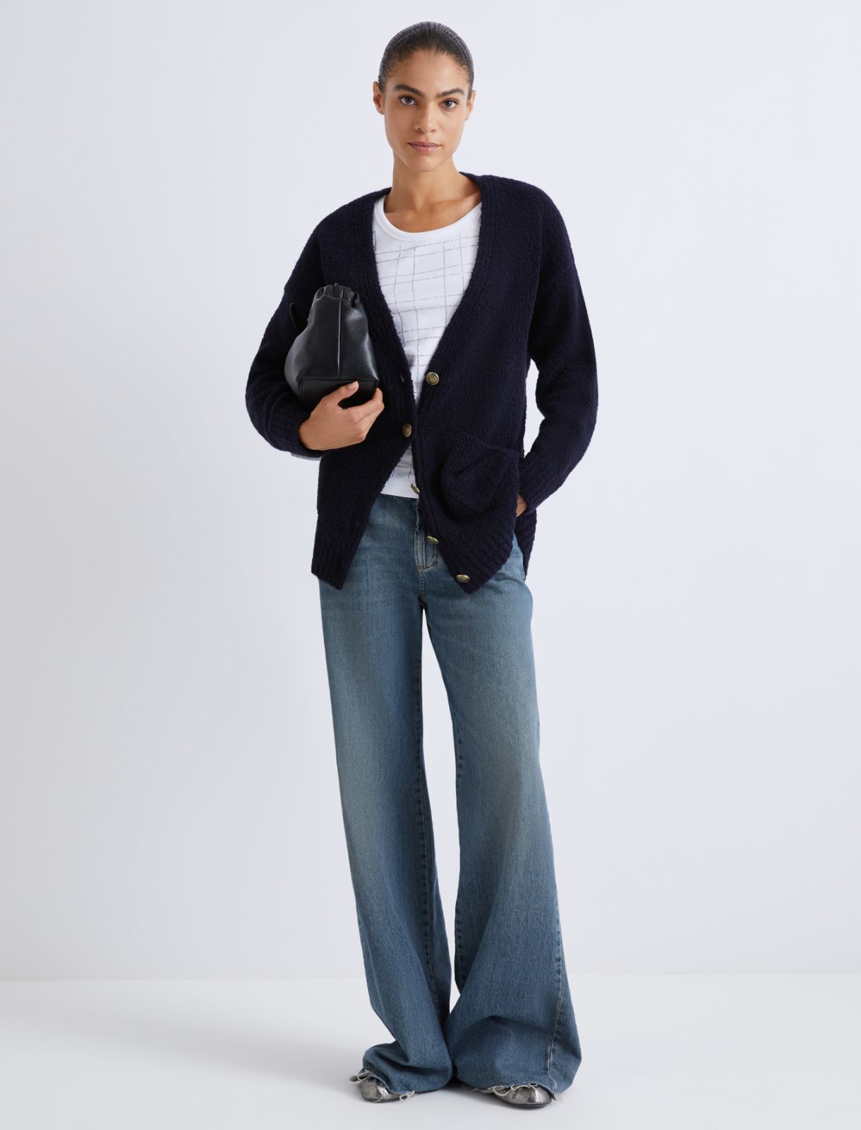 Veste oversize en jersey - BLEU - Marella - 2