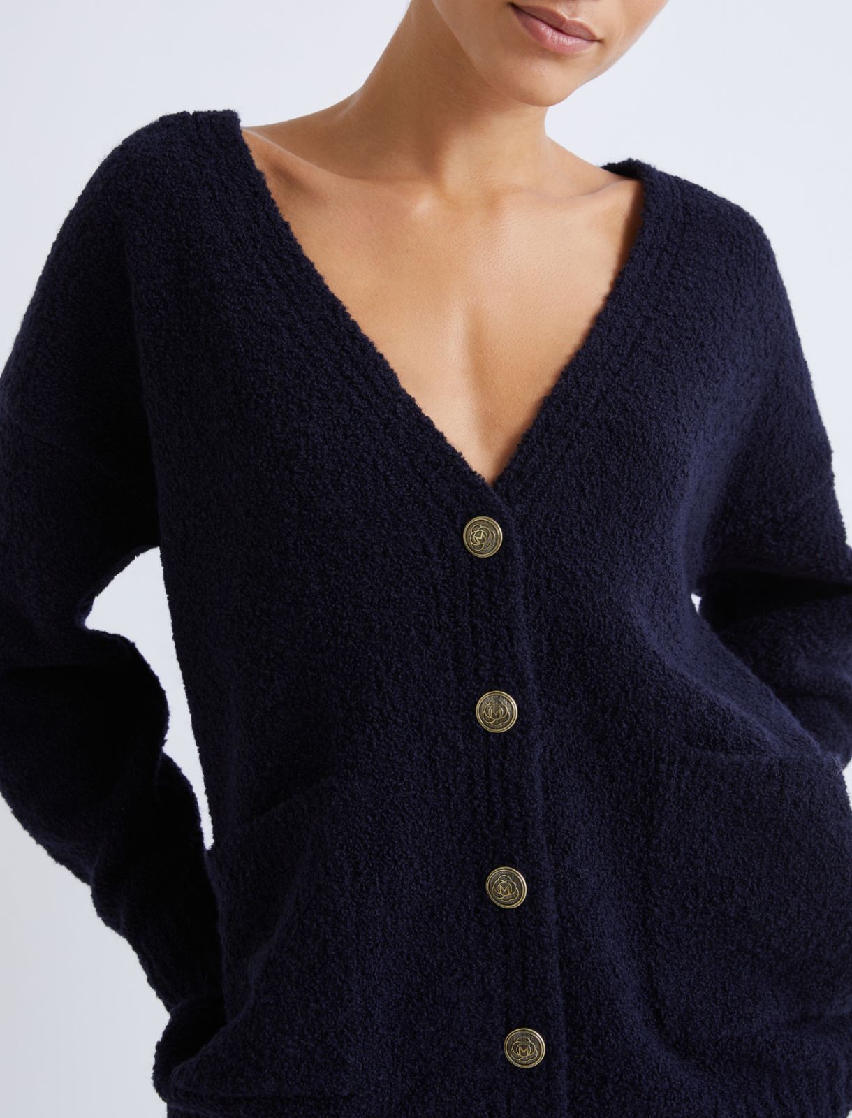 Veste oversize en jersey - BLEU - Marella - 5