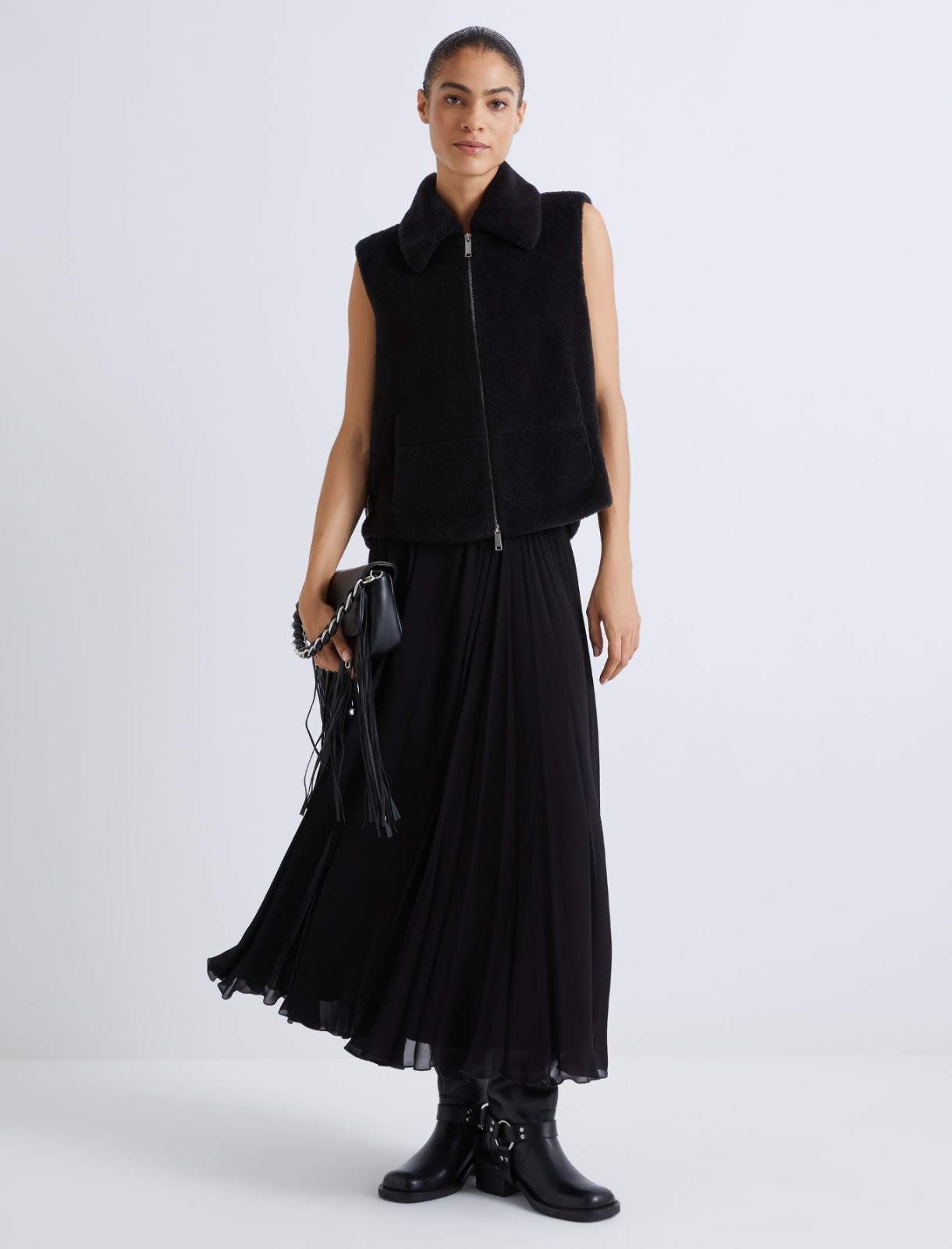 Gilet en laine furry - NOIR - Marella - 2