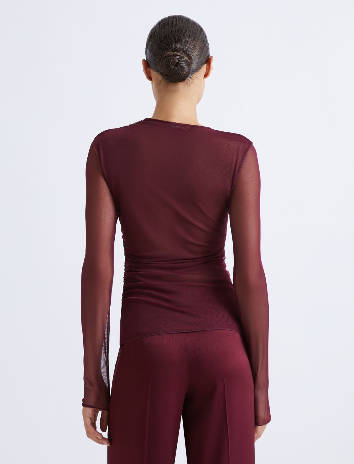 T-shirt en tulle doublé - BORDEAUX - Marella - 3