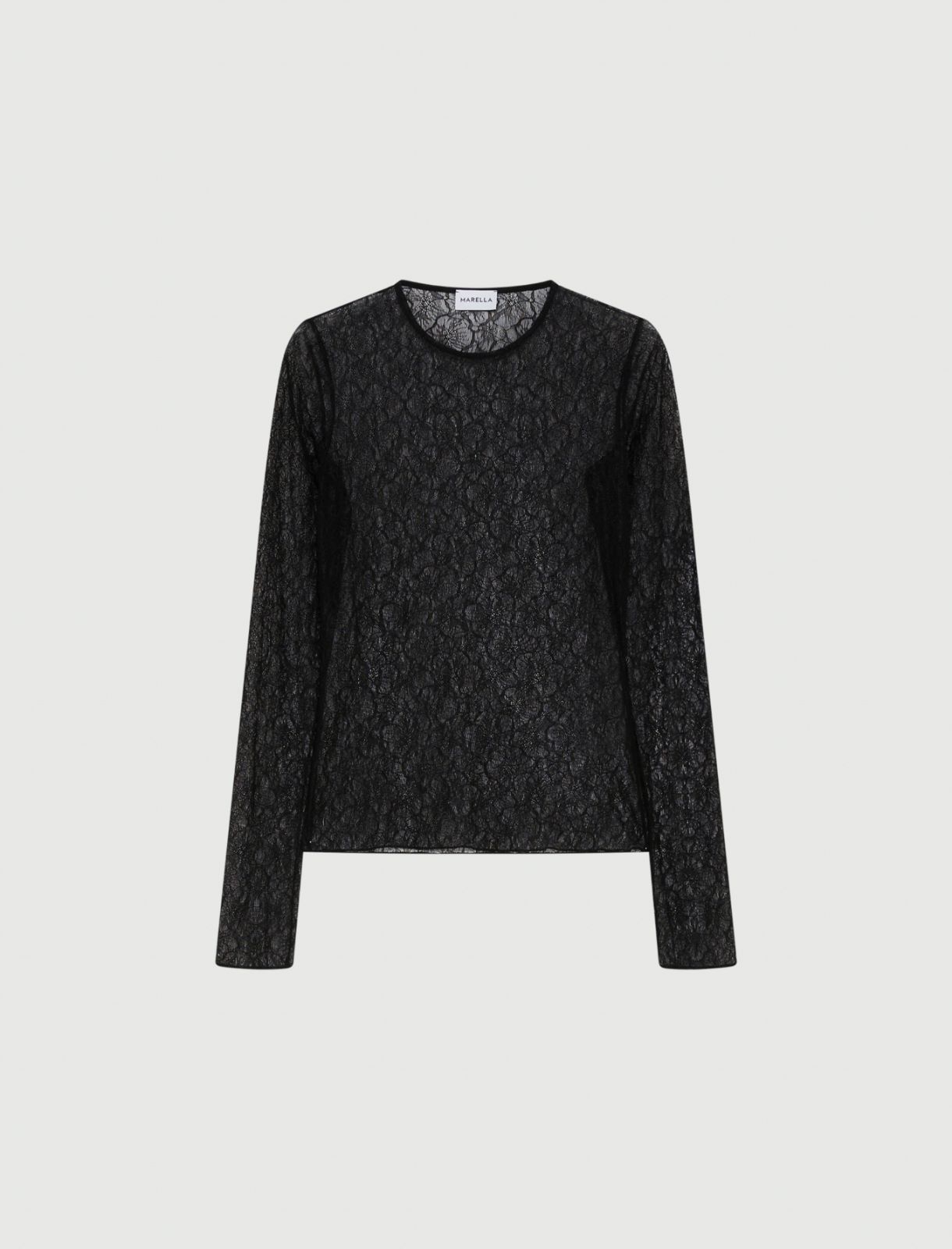 T-shirt en dentelle stretch - NOIR - Marella