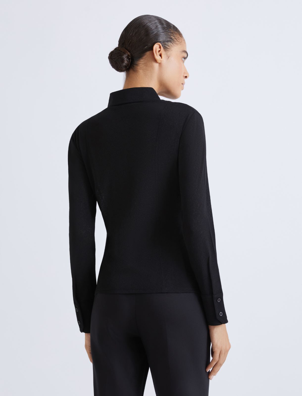 Chemise ajustée en jersey - NOIR - Marella - 3