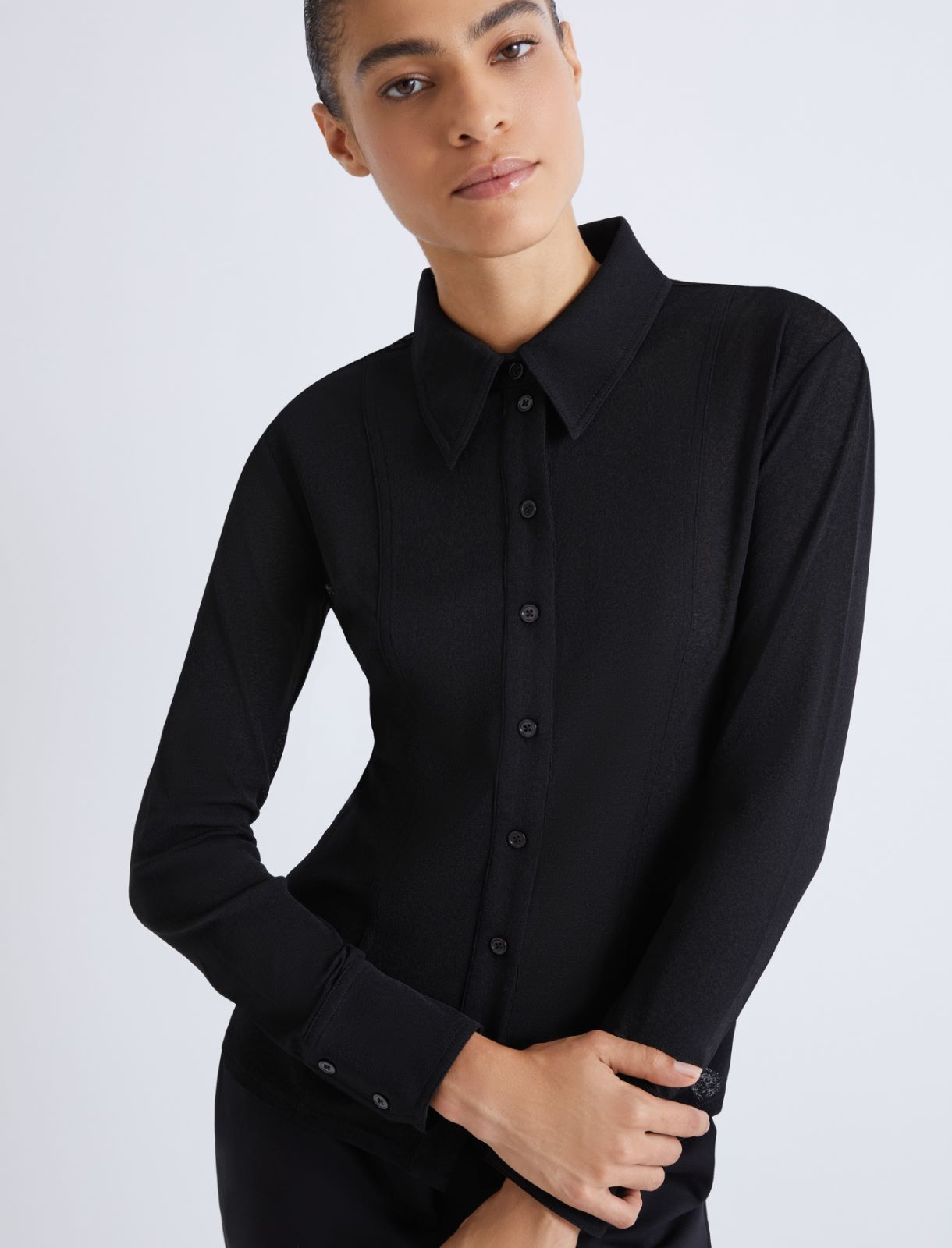 Chemise ajustée en jersey - NOIR - Marella - 5