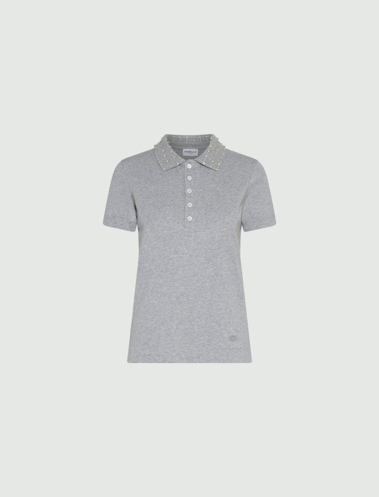 Rhinestone polo shirt - GREY - Marella