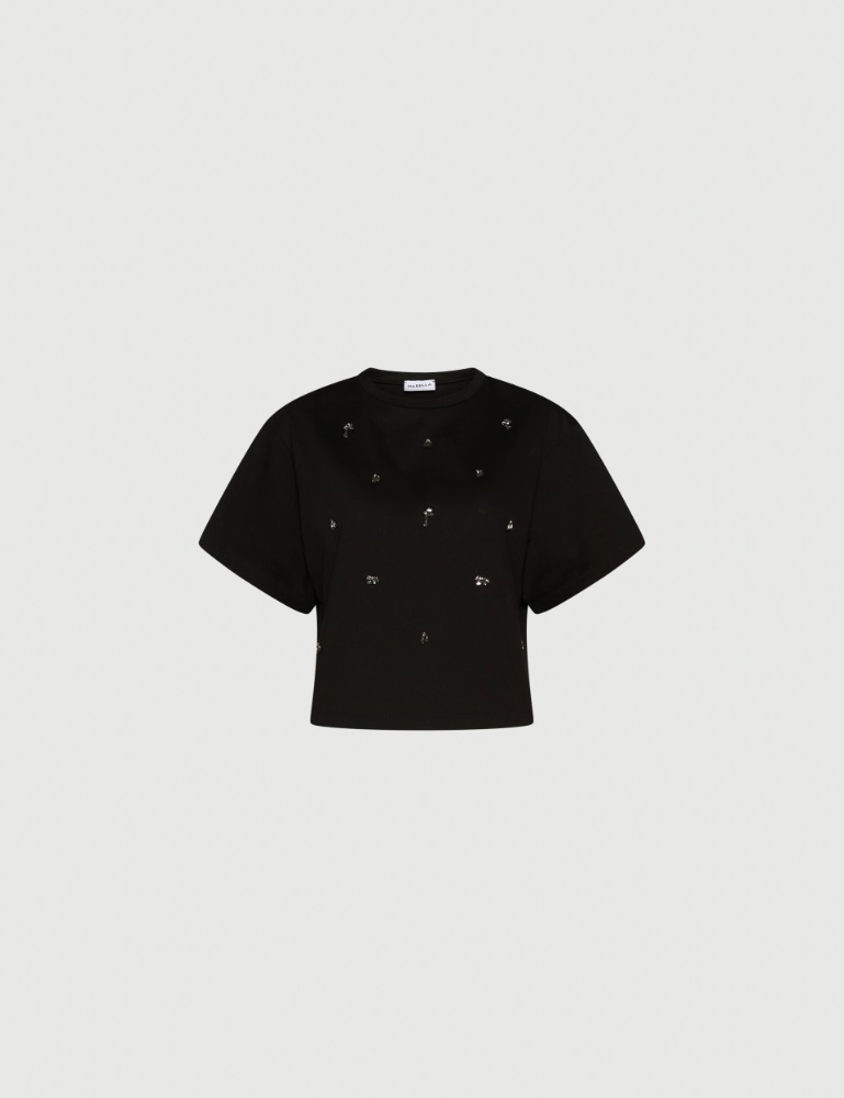T-shirt cropped avec cristaux - Marella