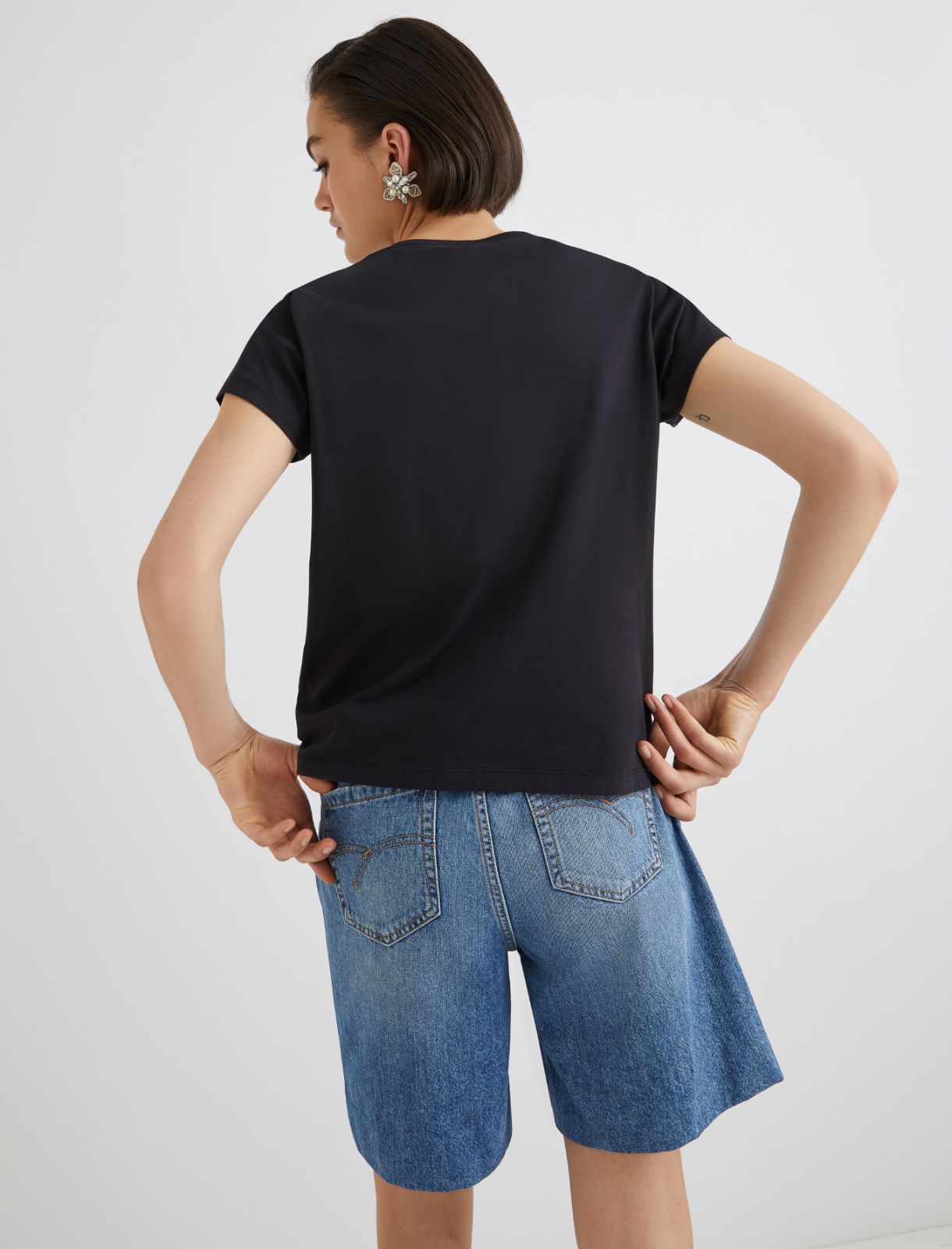 T-shirt avec cristaux - NOIR - Marella - 3