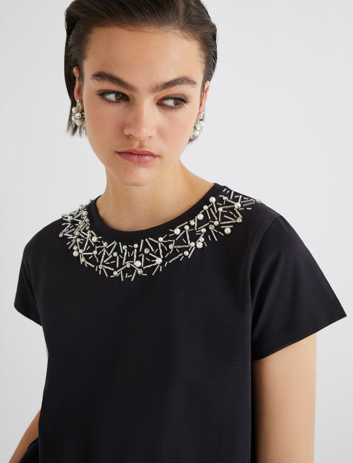 T-shirt avec cristaux - NOIR - Marella - 5