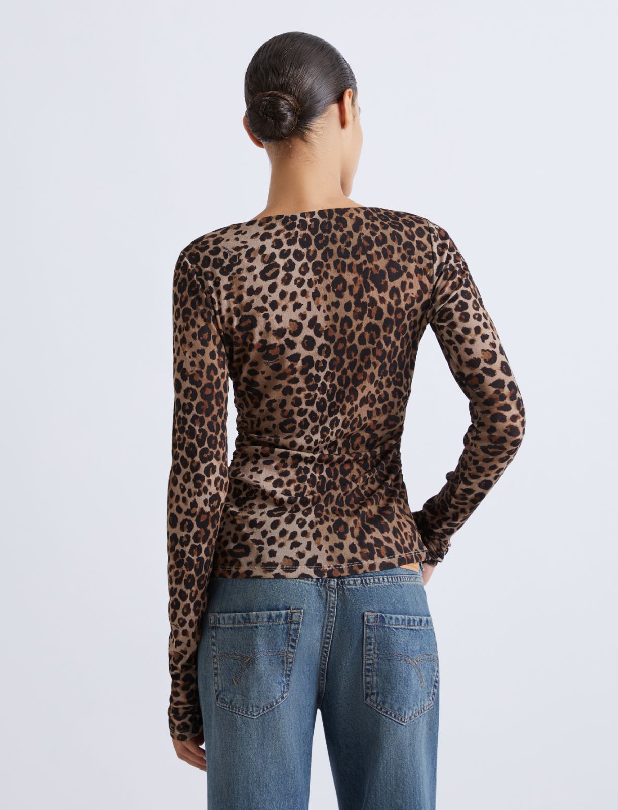 Printed tulle jersey T-shirt - NATURAL - Marella - 3