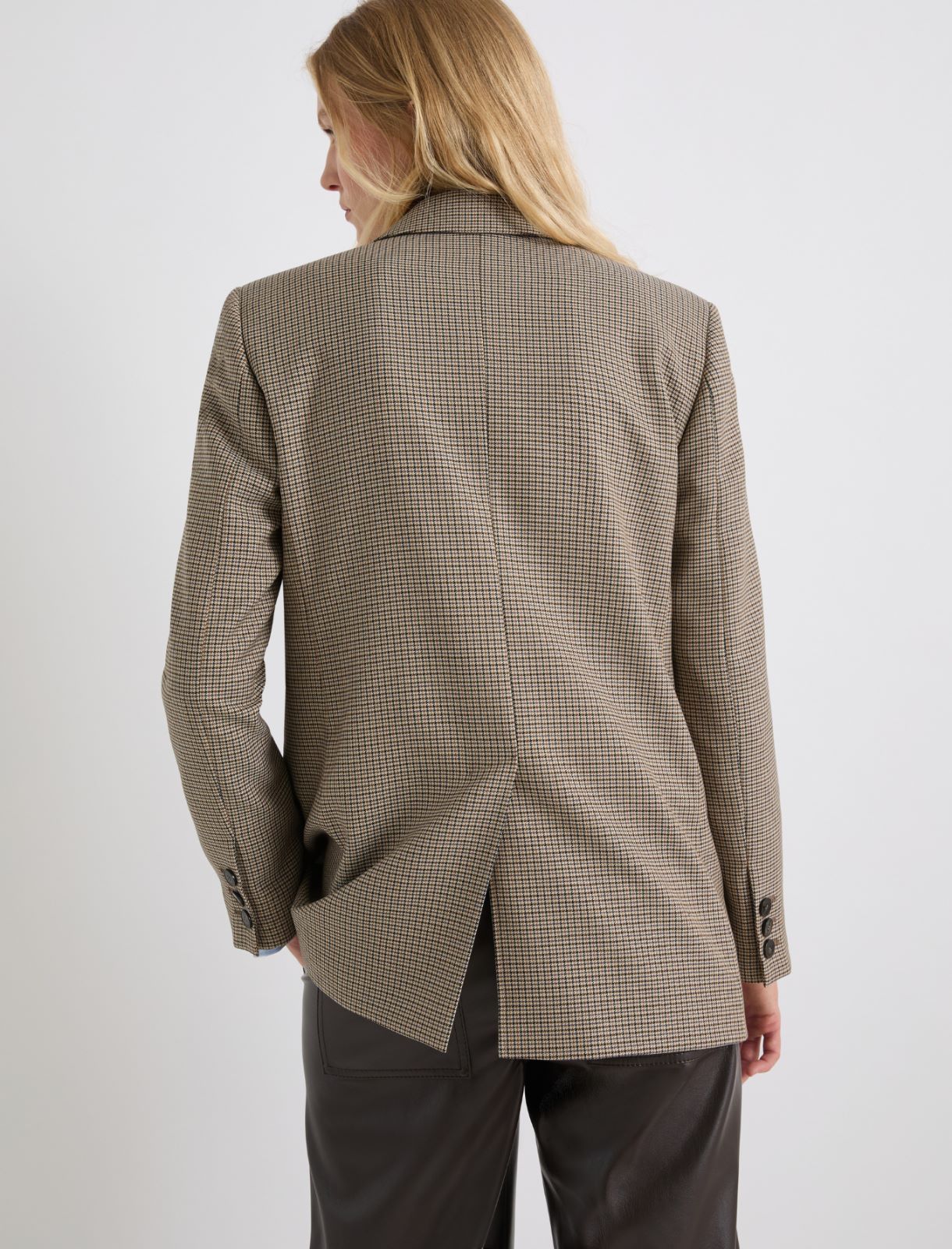 Blazer de estilo masculino con hilo de lúrex - NATURAL - Marella - 3