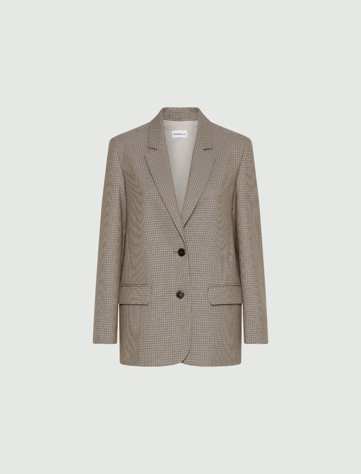 Blazer de estilo masculino con hilo de lúrex - NATURAL - Marella