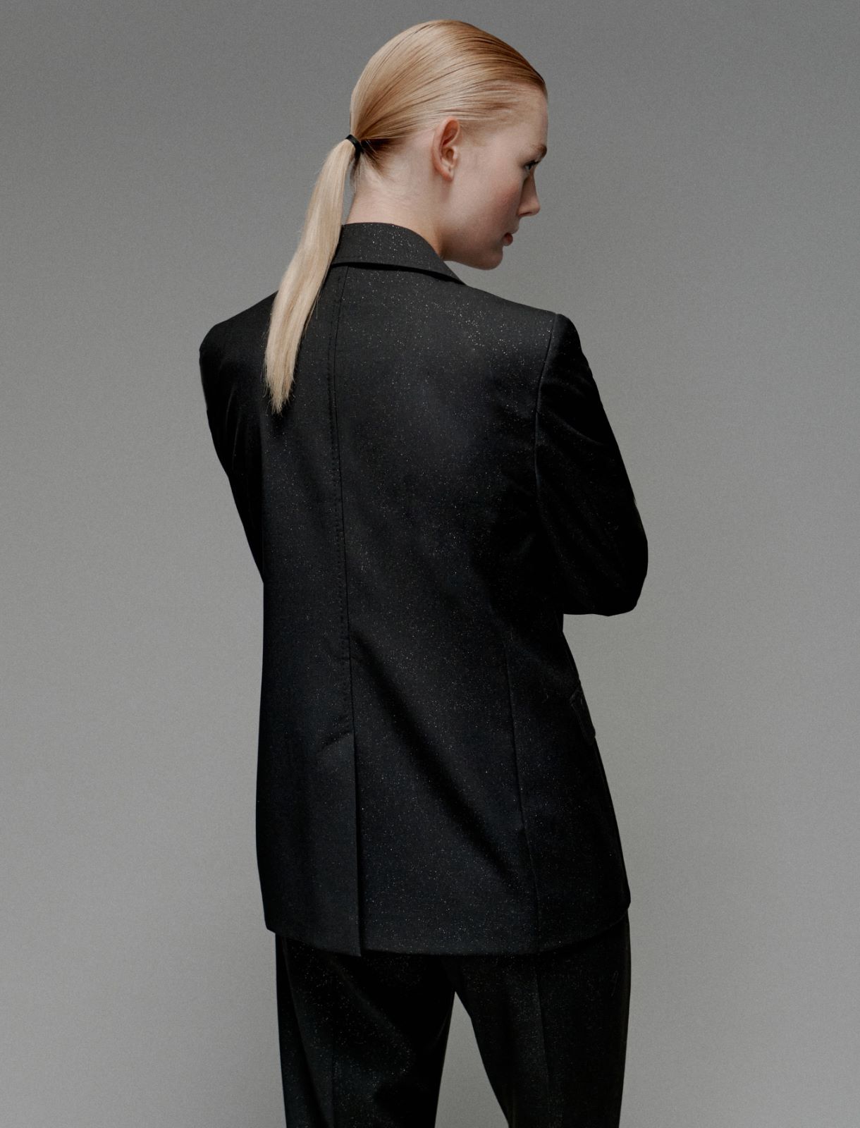 Blazer doppiopetto stretch - NERO - Marella - 3