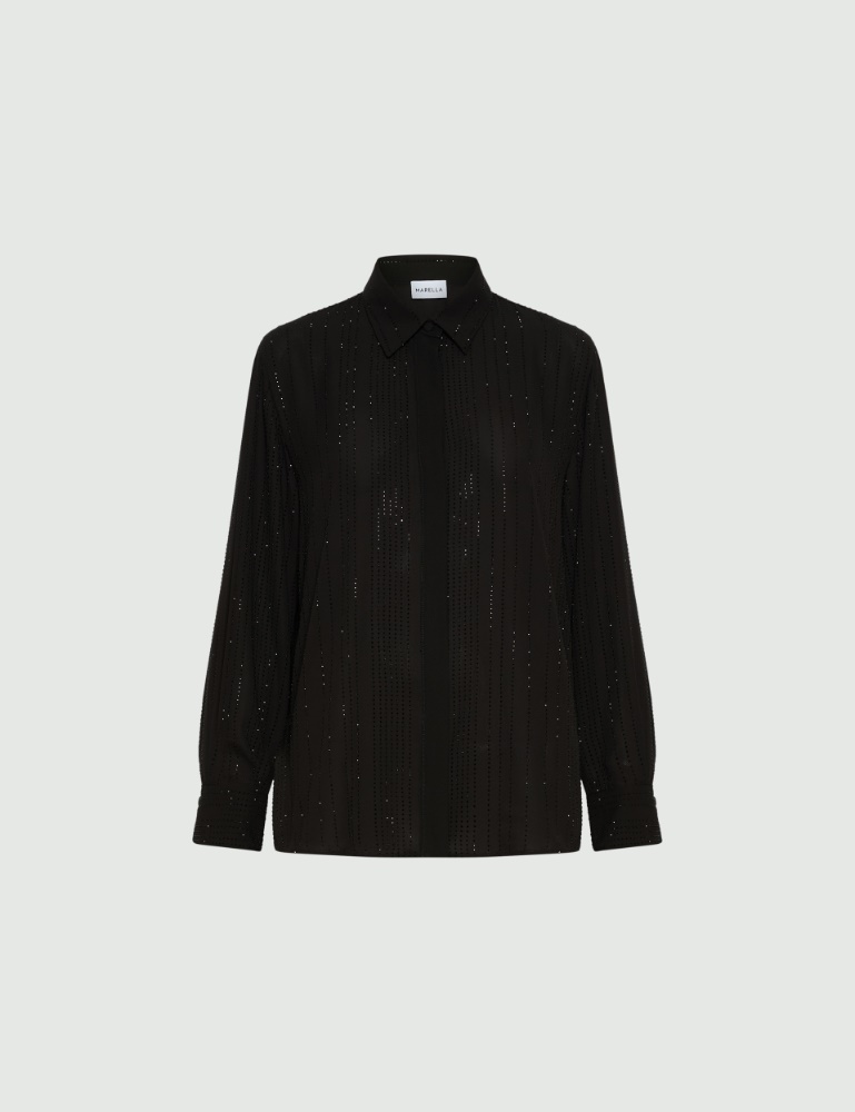 Rhinestone-adorned georgette shirt - Marella