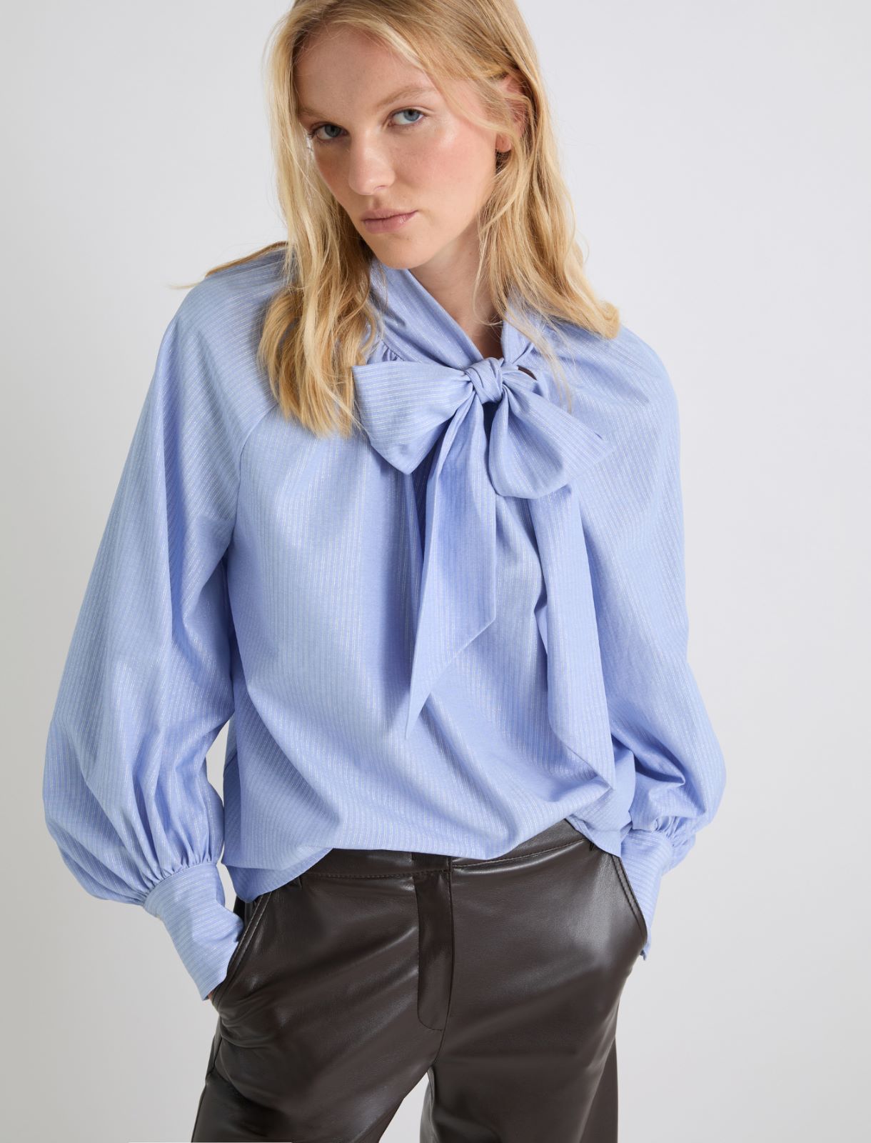Blusa con fajín - AZUL - Marella - 4