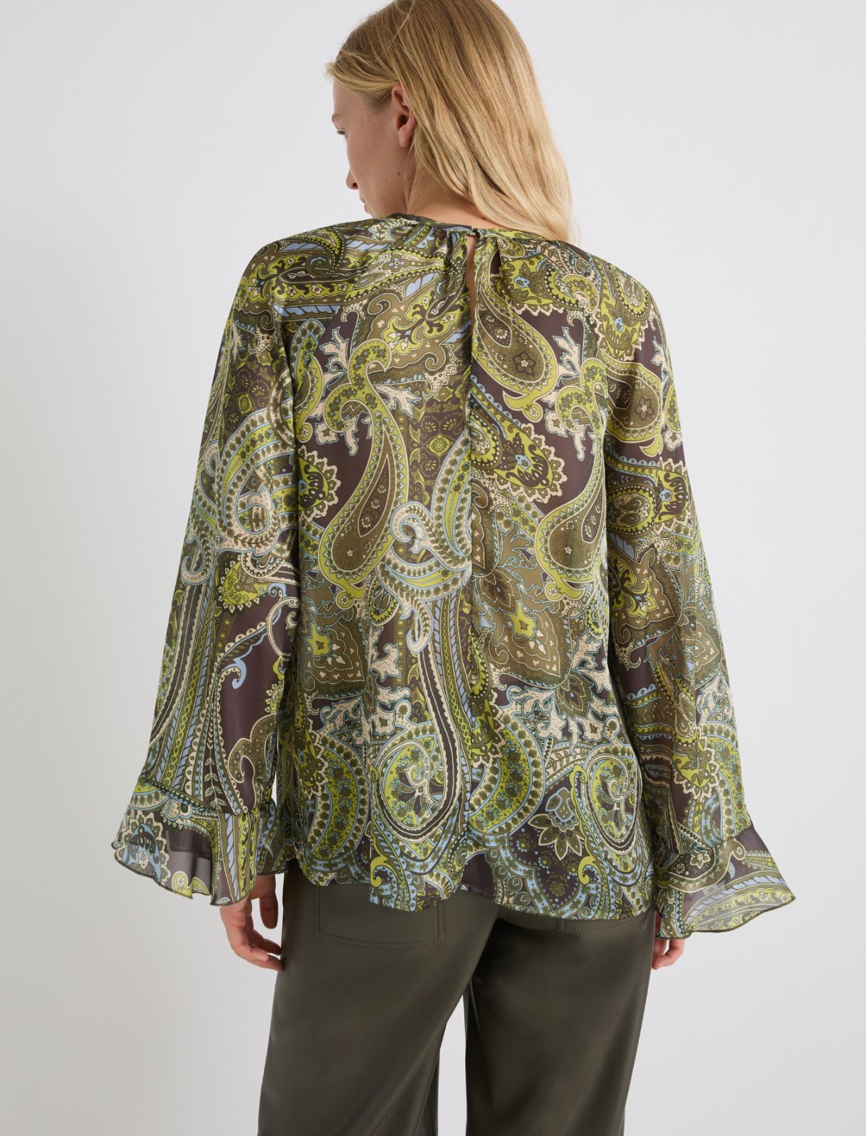 Camisa évasé de chifón - VERDE ACIDO - Marella - 3