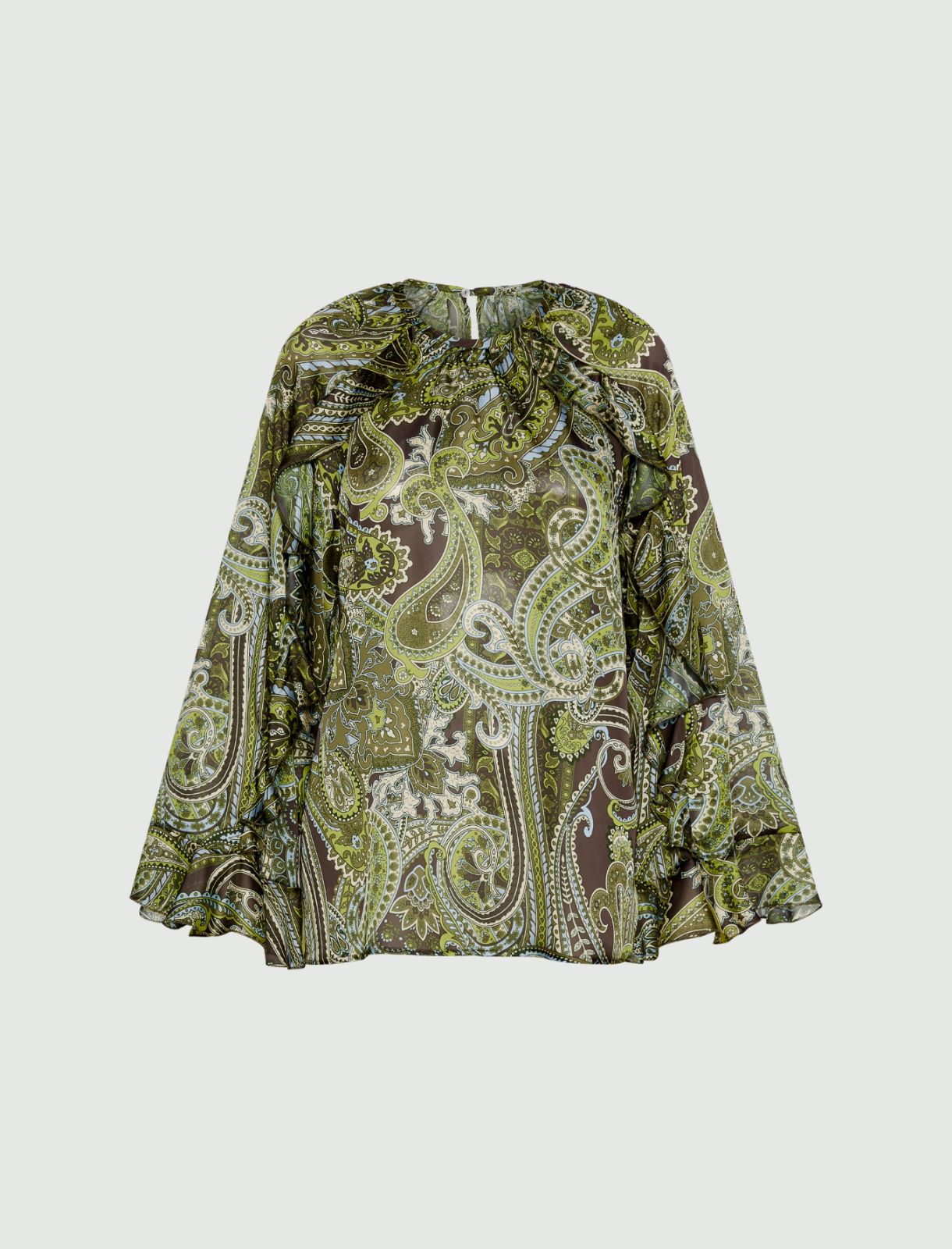 Camisa évasé de chifón - VERDE ACIDO - Marella