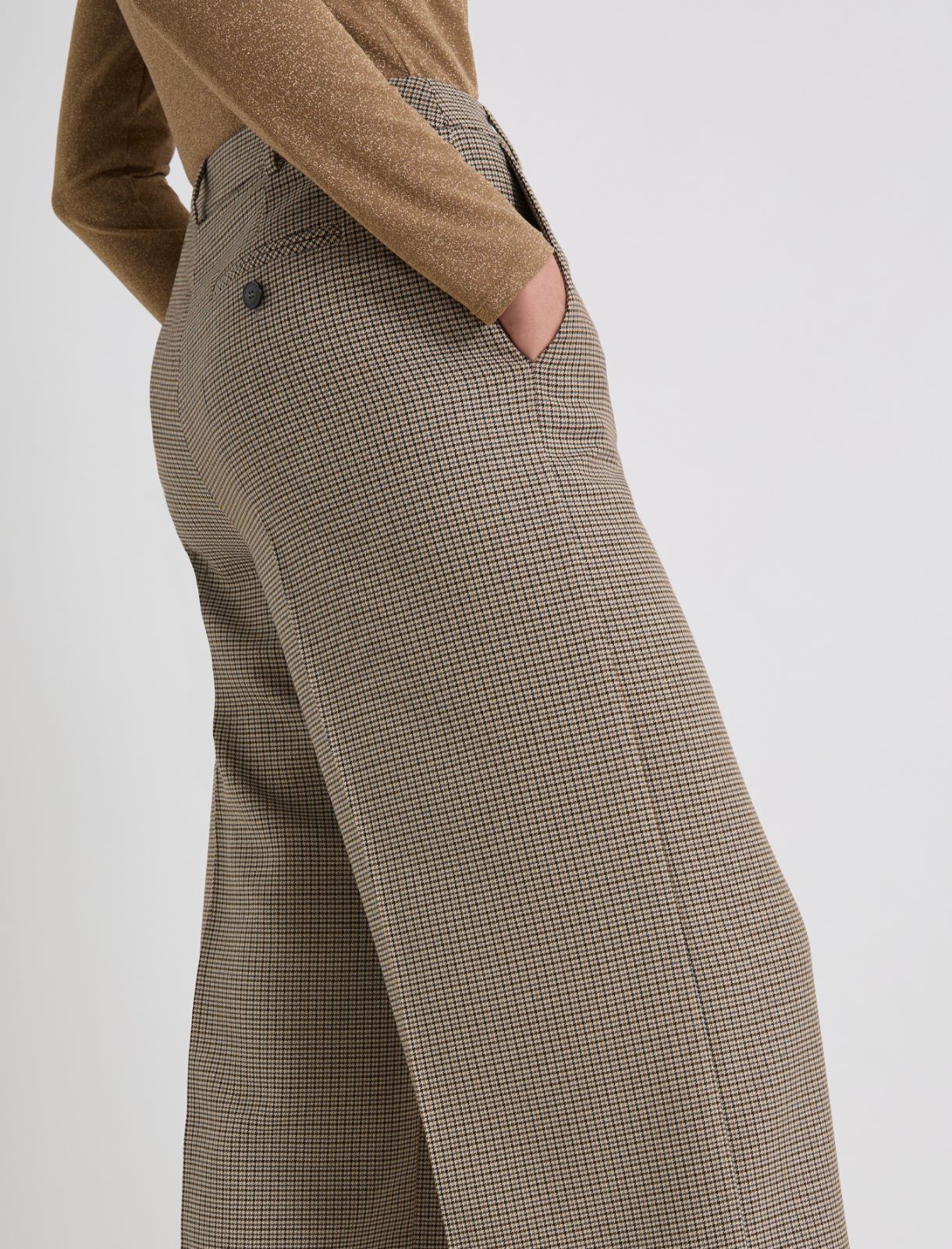 Pantalón de pata ancha con hilo de lúrex - NATURAL - Marella - 5