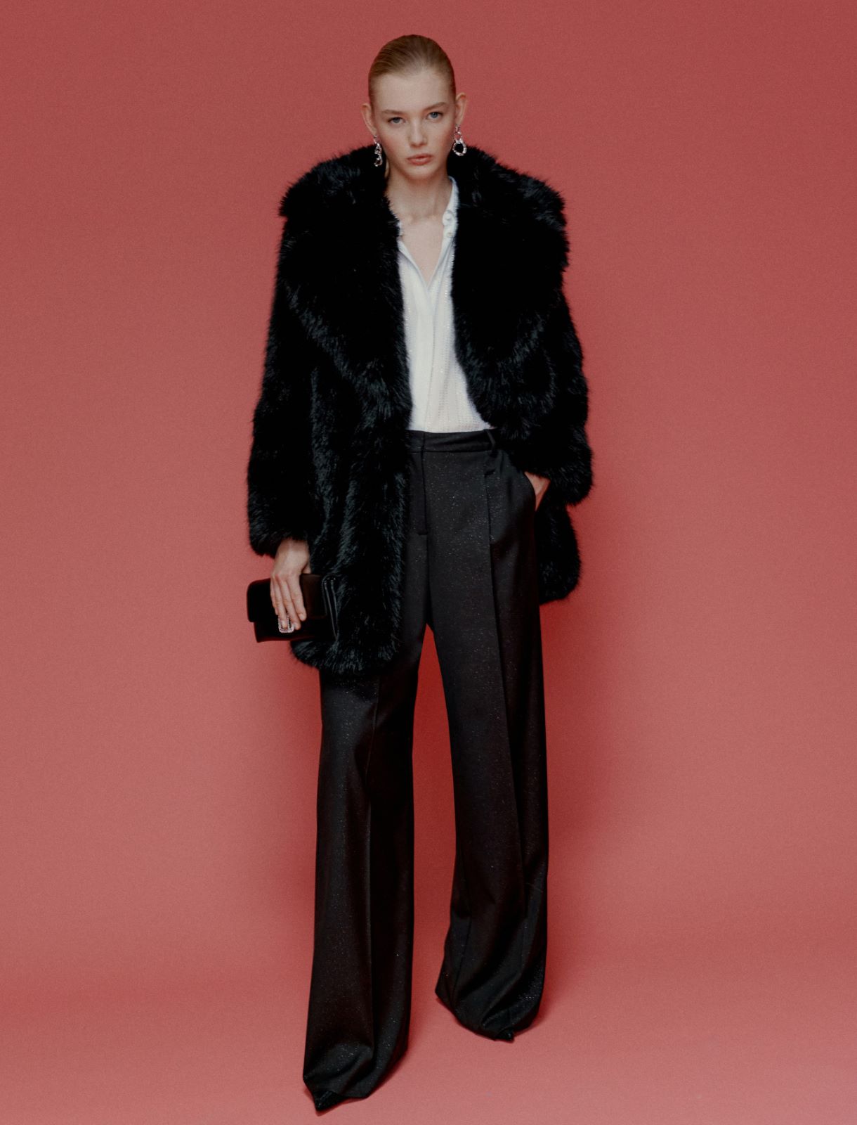 Flowing wide-leg trousers - BLACK - Marella - 2