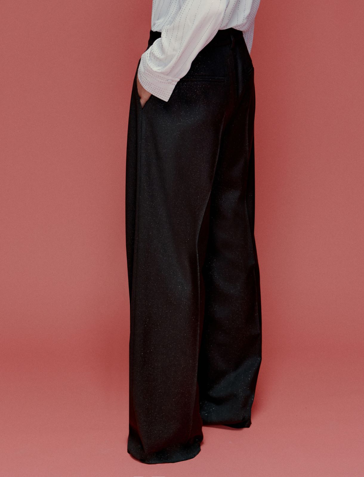 Flowing wide-leg trousers - BLACK - Marella - 3