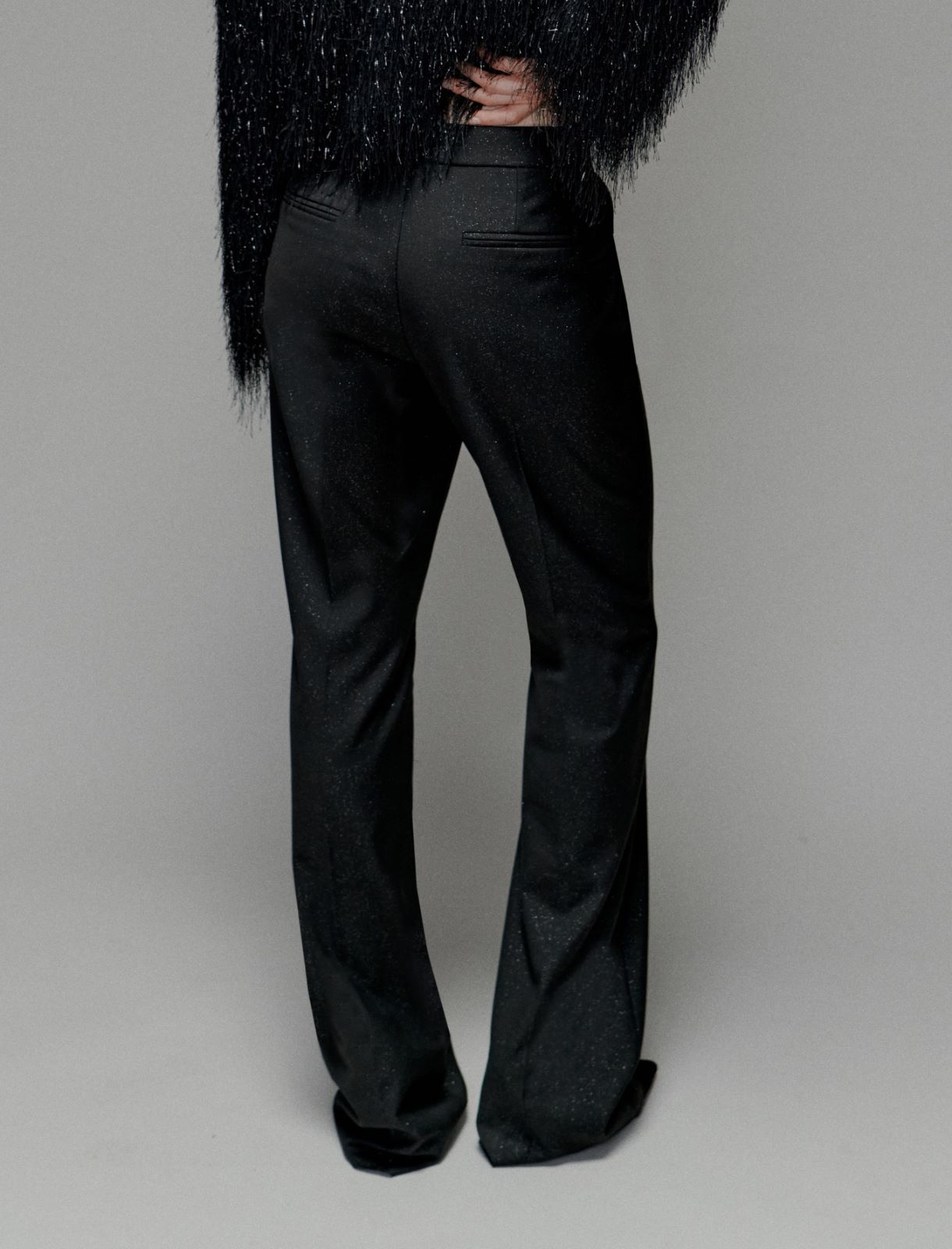 Flared stretch viscose trousers - BLACK - Marella - 3