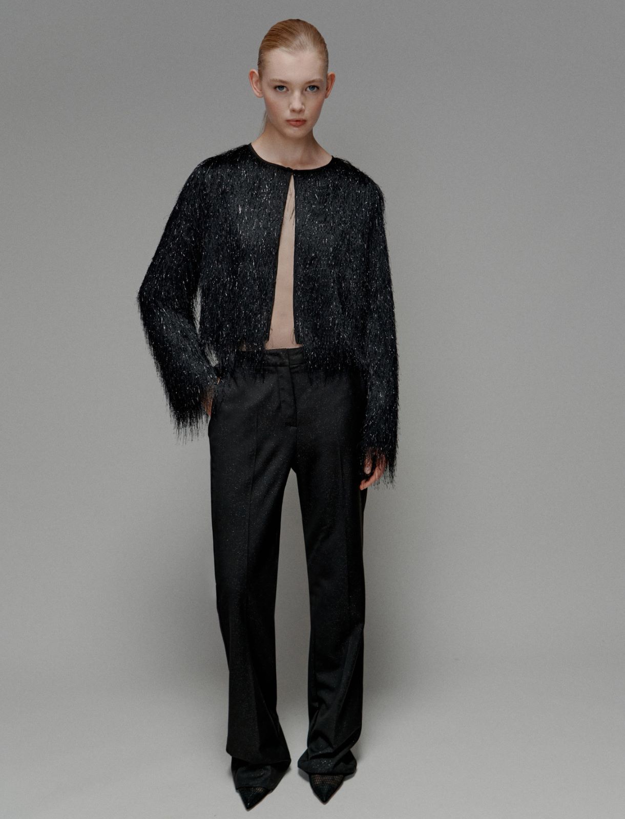 Flared stretch viscose trousers - BLACK - Marella - 4