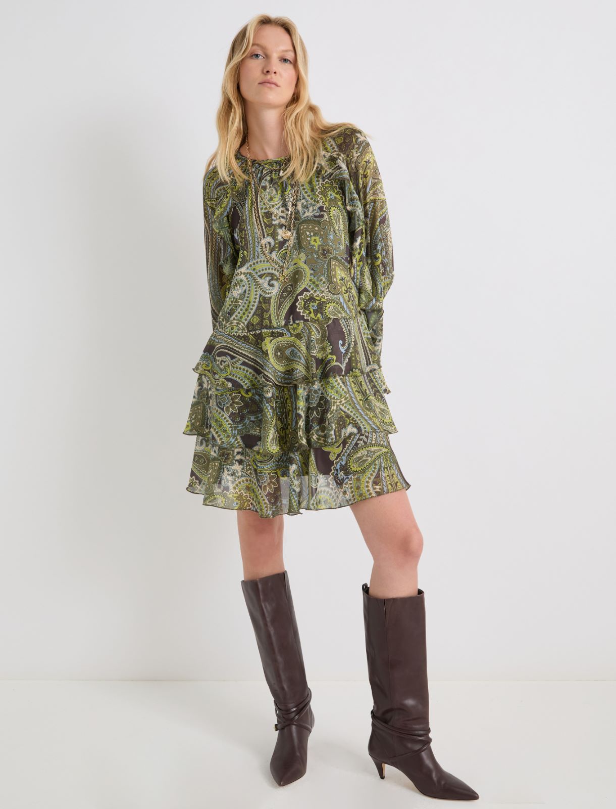 Short flounce dress - LIME GREEN - Marella - 2