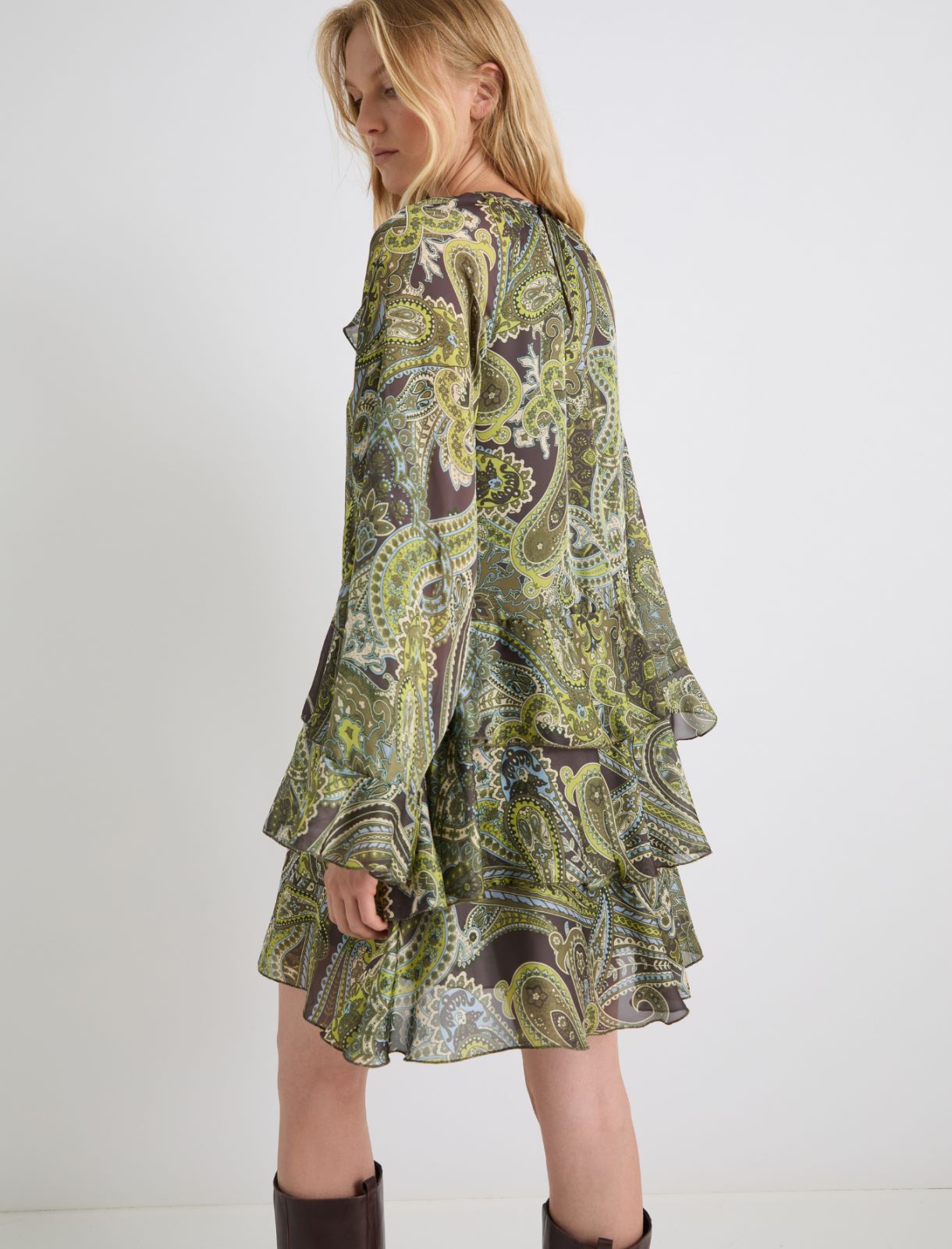 Short flounce dress - LIME GREEN - Marella - 3
