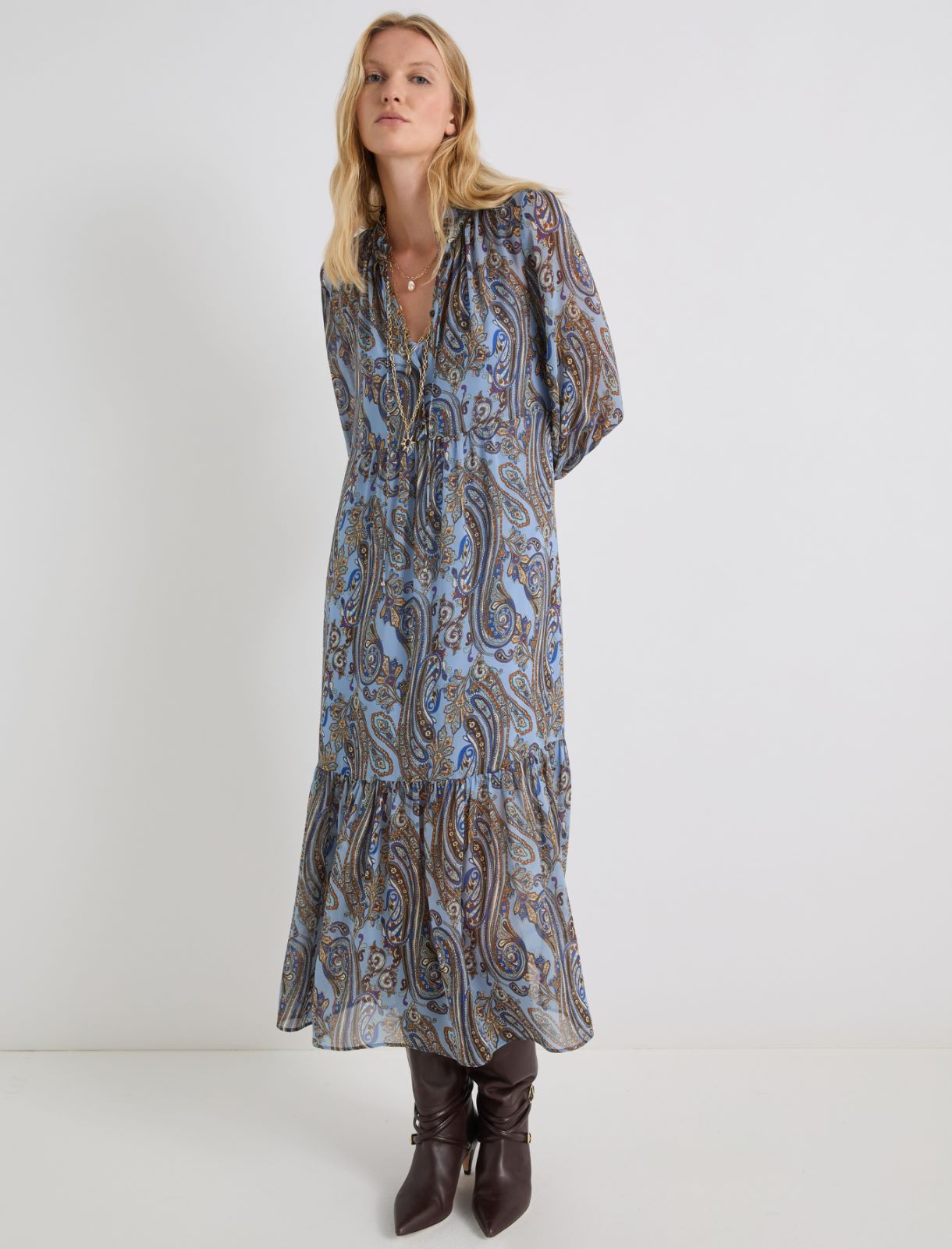 Long georgette dress - LIGHT BLUE - Marella - 2
