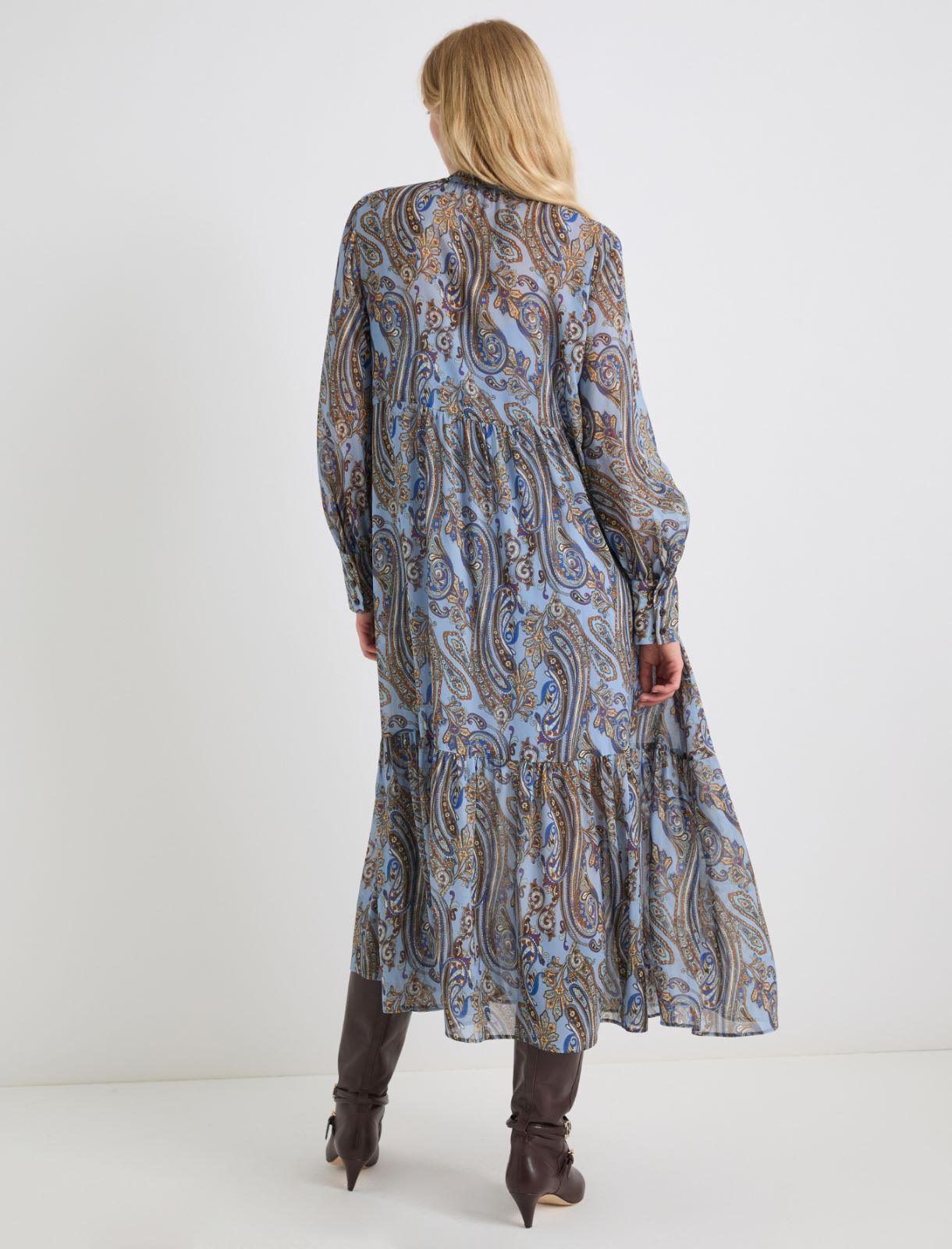 Long georgette dress - LIGHT BLUE - Marella - 3