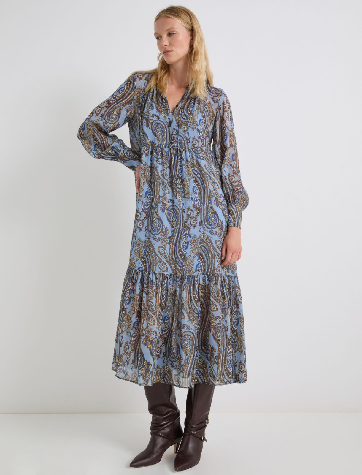 Long georgette dress - LIGHT BLUE - Marella - 4